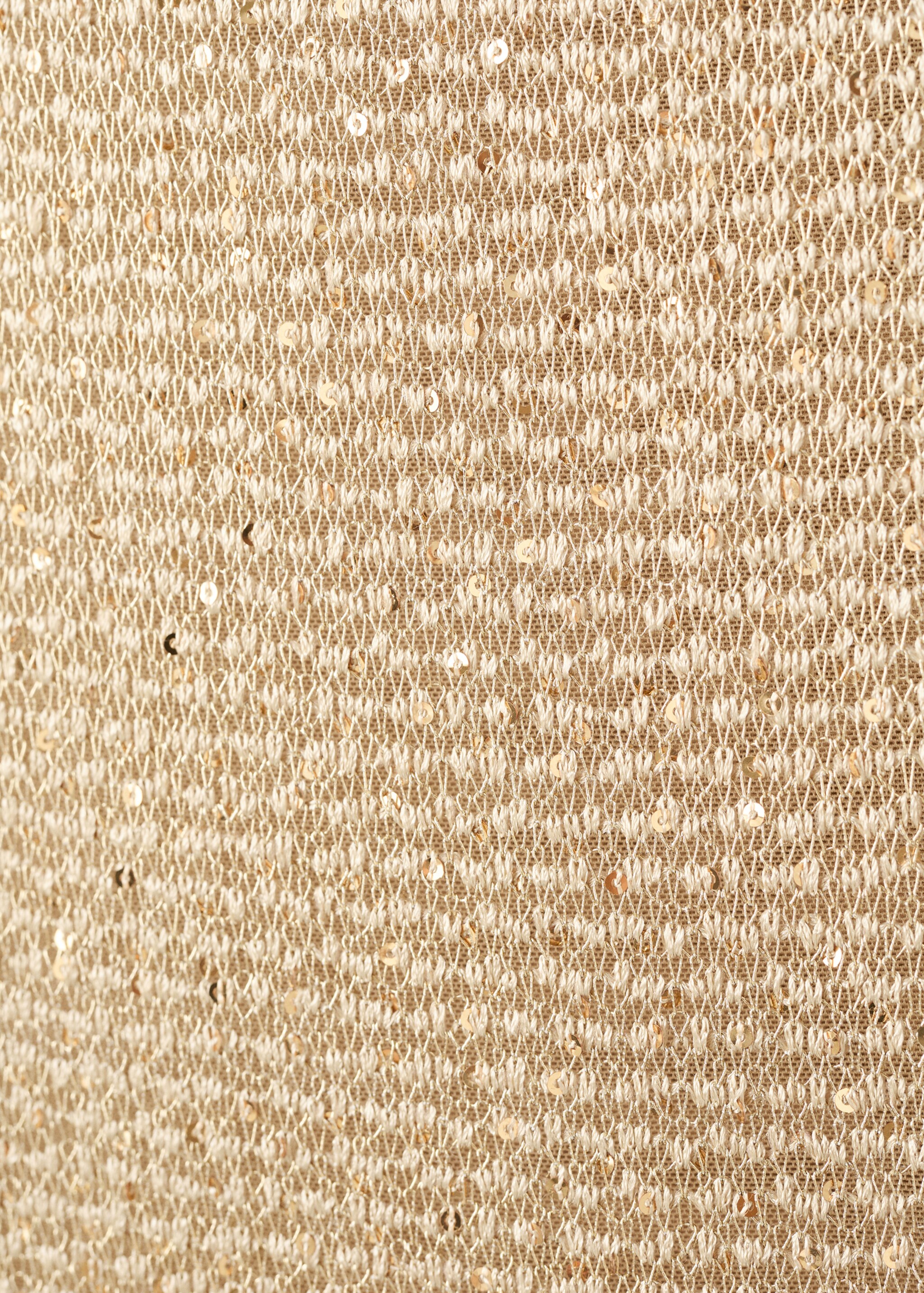 Knitted dress with sequin detail - Details of the article 0, Gold. Ref: 17069108-00.