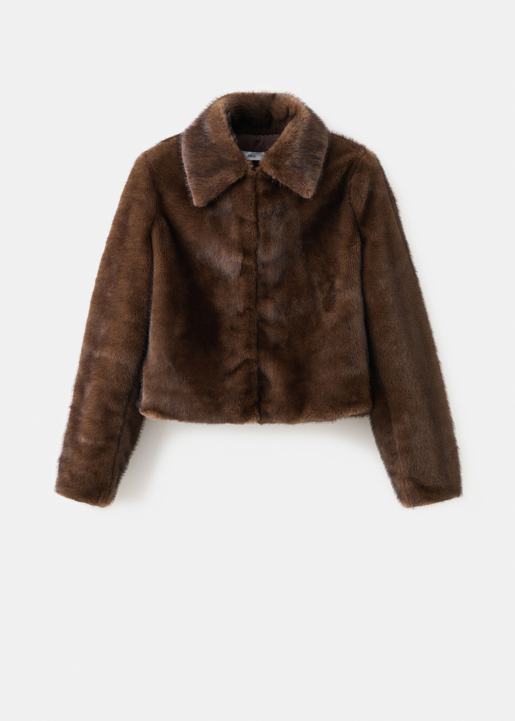 Veste effet peluche à revers - Article sans modèle, Marron. Ref: 17069110-00.