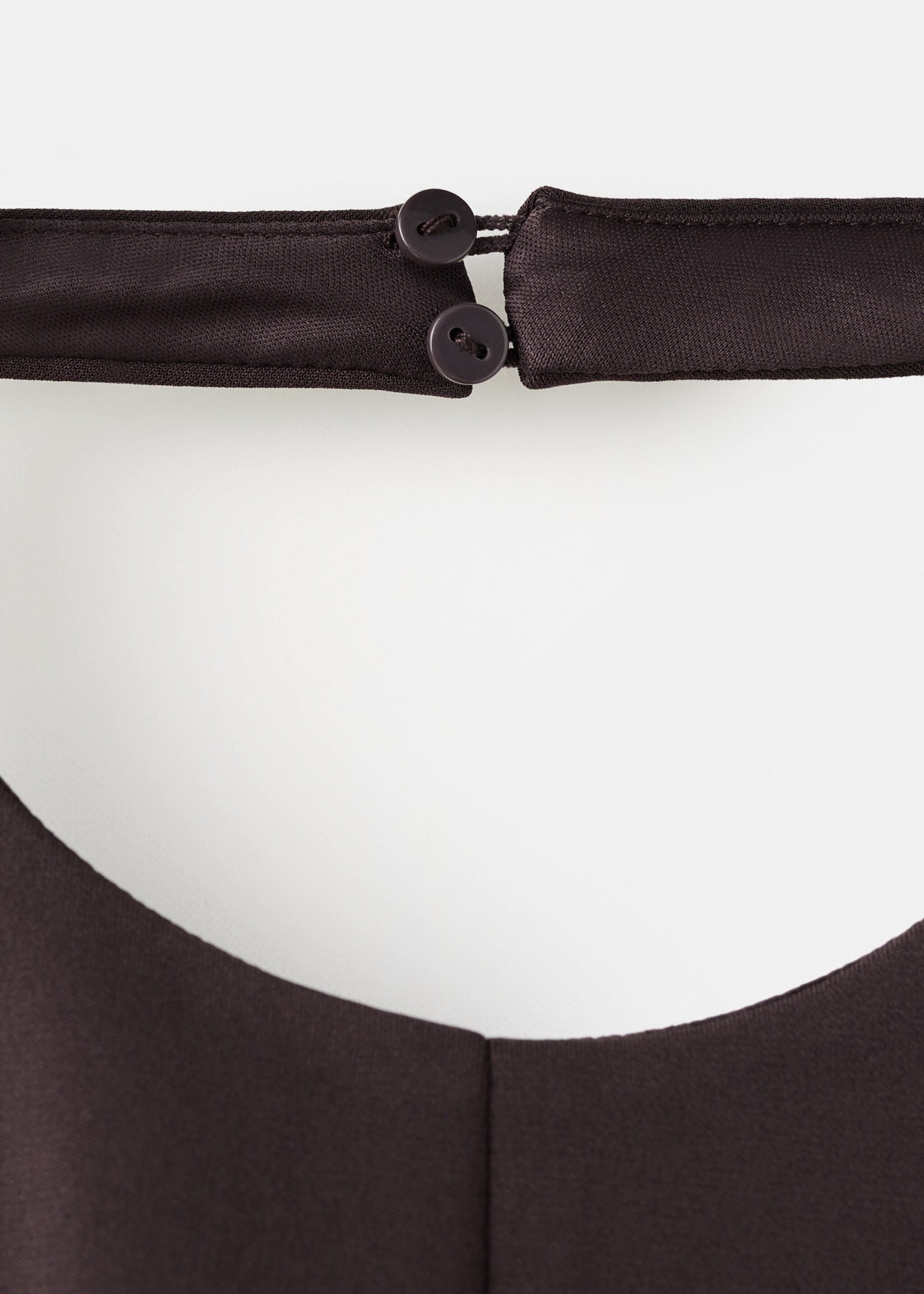 Peplum top with halter neck - Details of the article 0, Brown. Ref: 17069111-00.