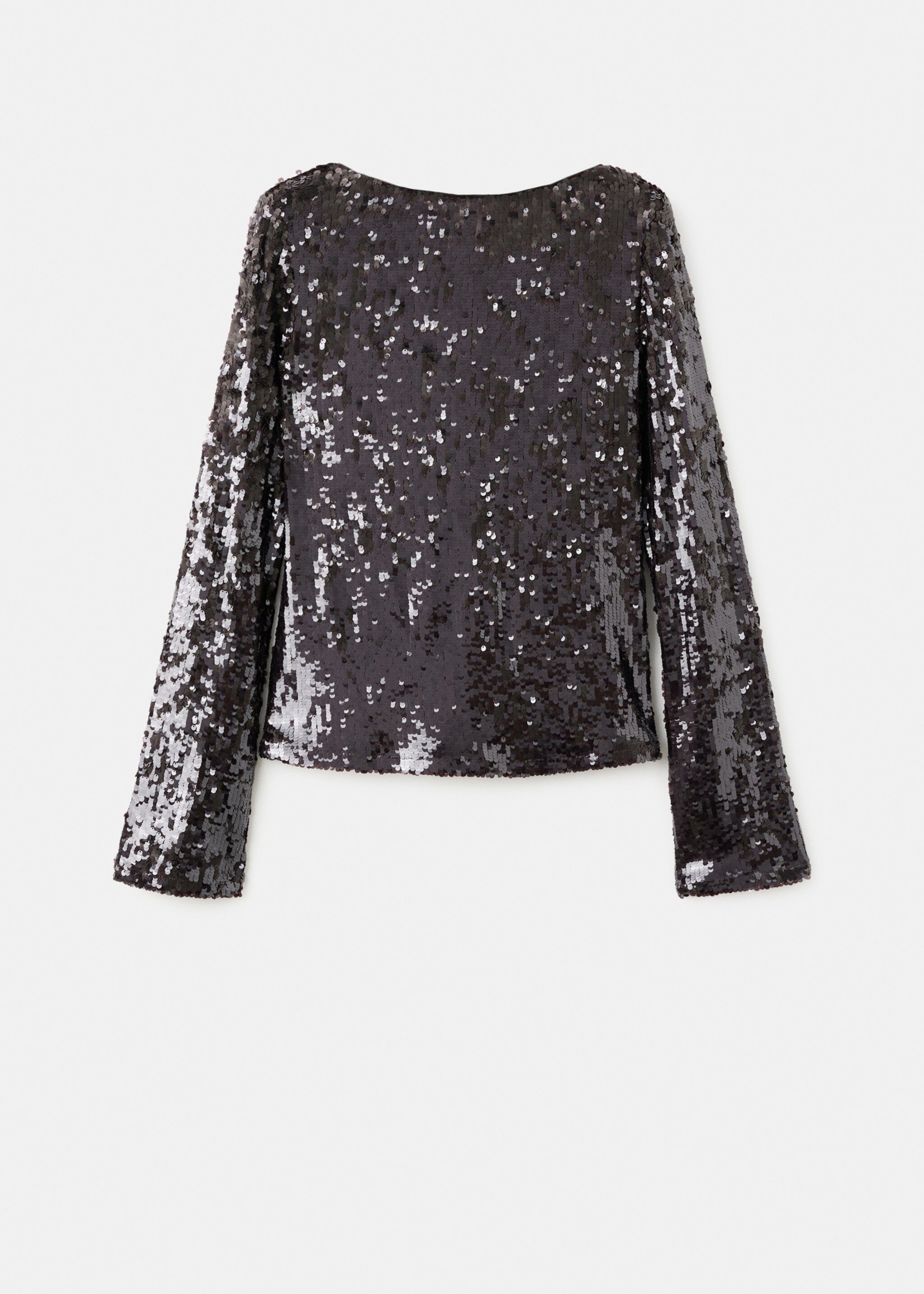 Flared sleeve sequin t-shirt - منتج دون نموذج, بني. Ref: 17069113-00.