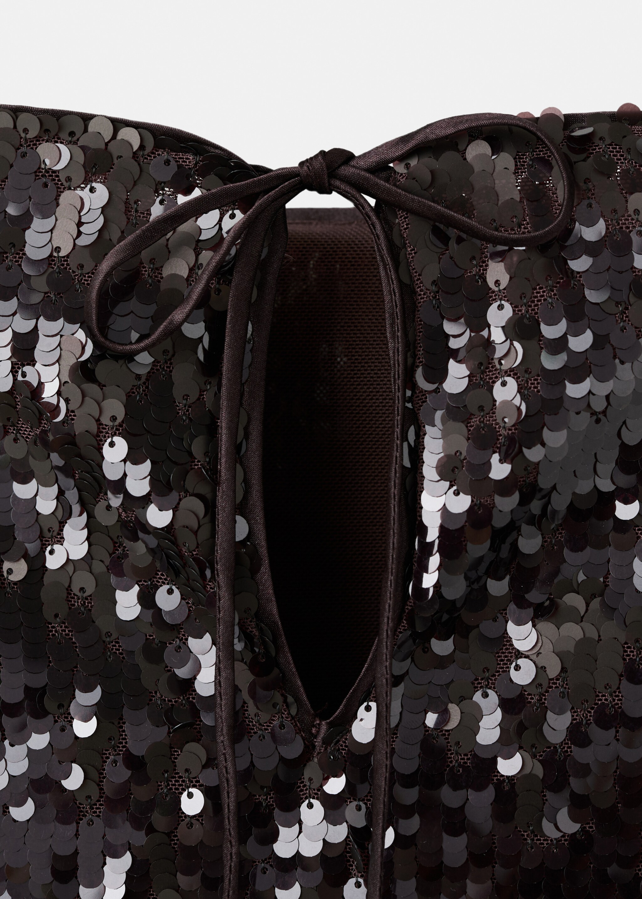 Flared sleeve sequin t-shirt - تفاصيل المنتج 8, بني. Ref: 17069113-00.