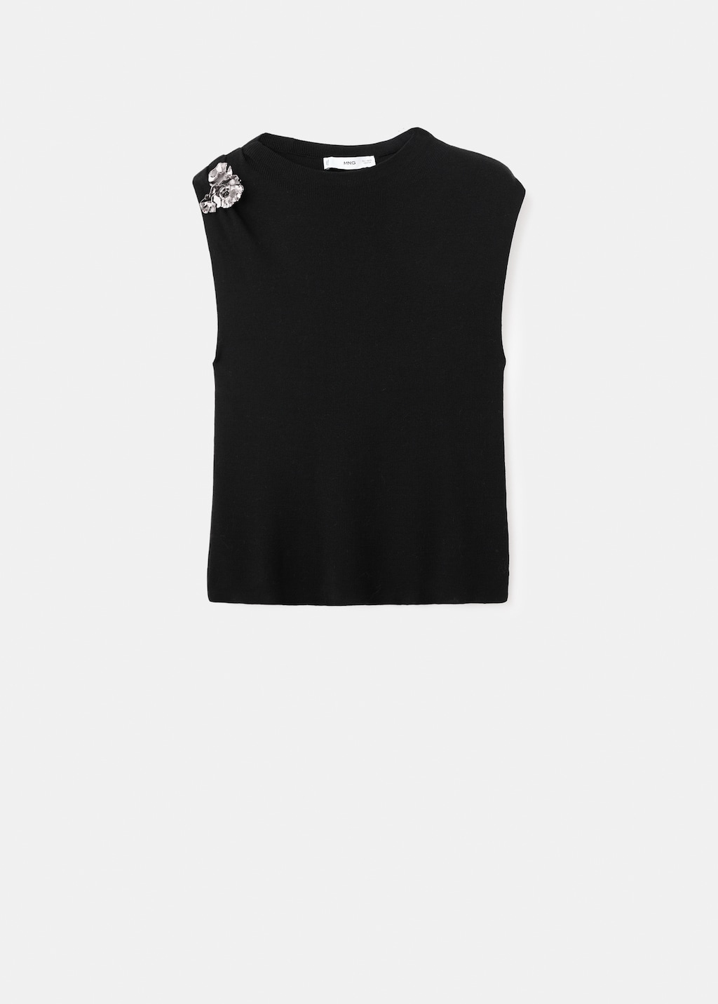 Knitted top with metallic flower - image 5