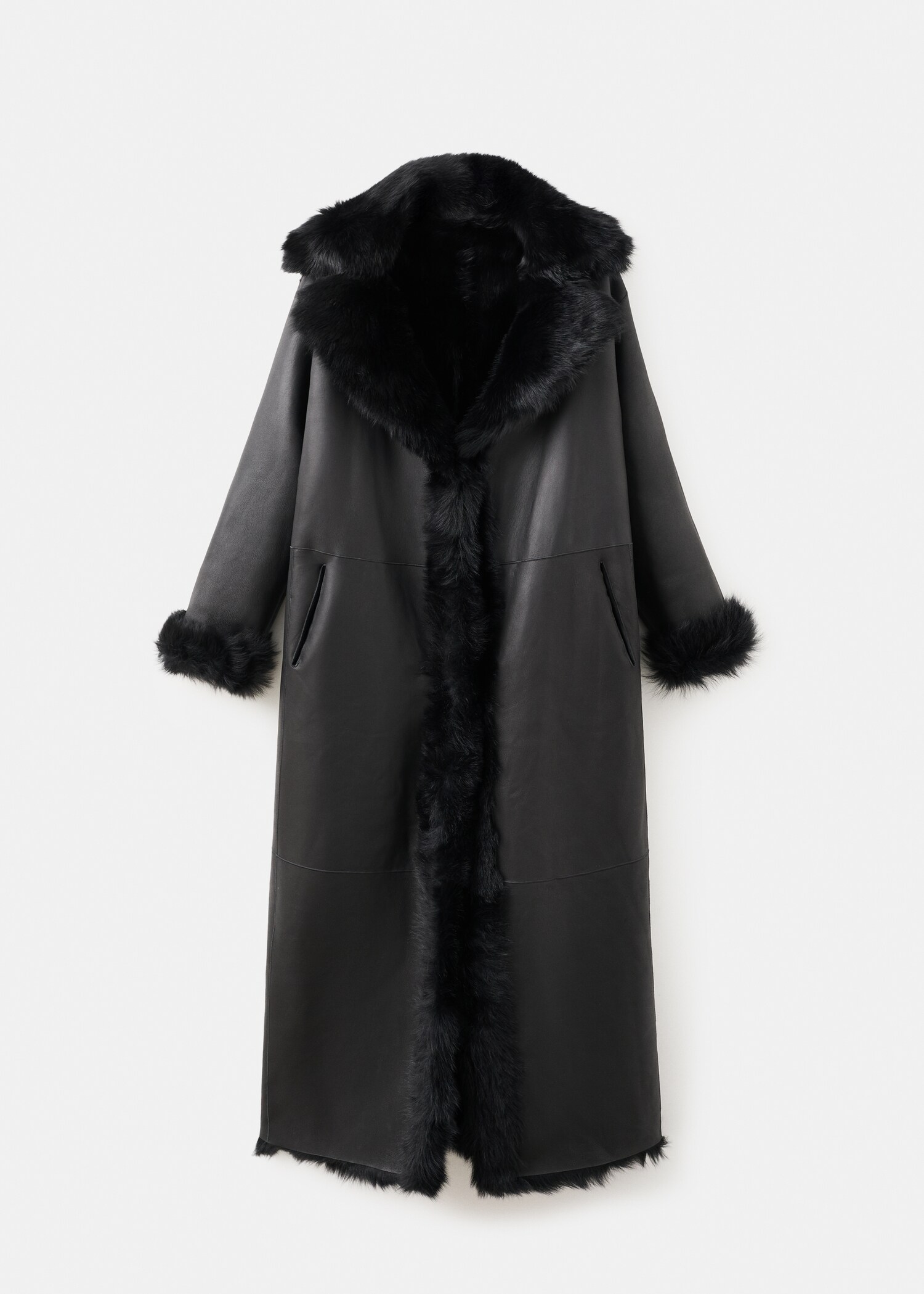 Manteau cuir imitation fourrure réversible - Détail de l'article 8