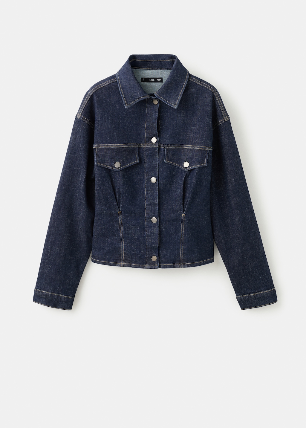 Fitted denim jacket with pockets