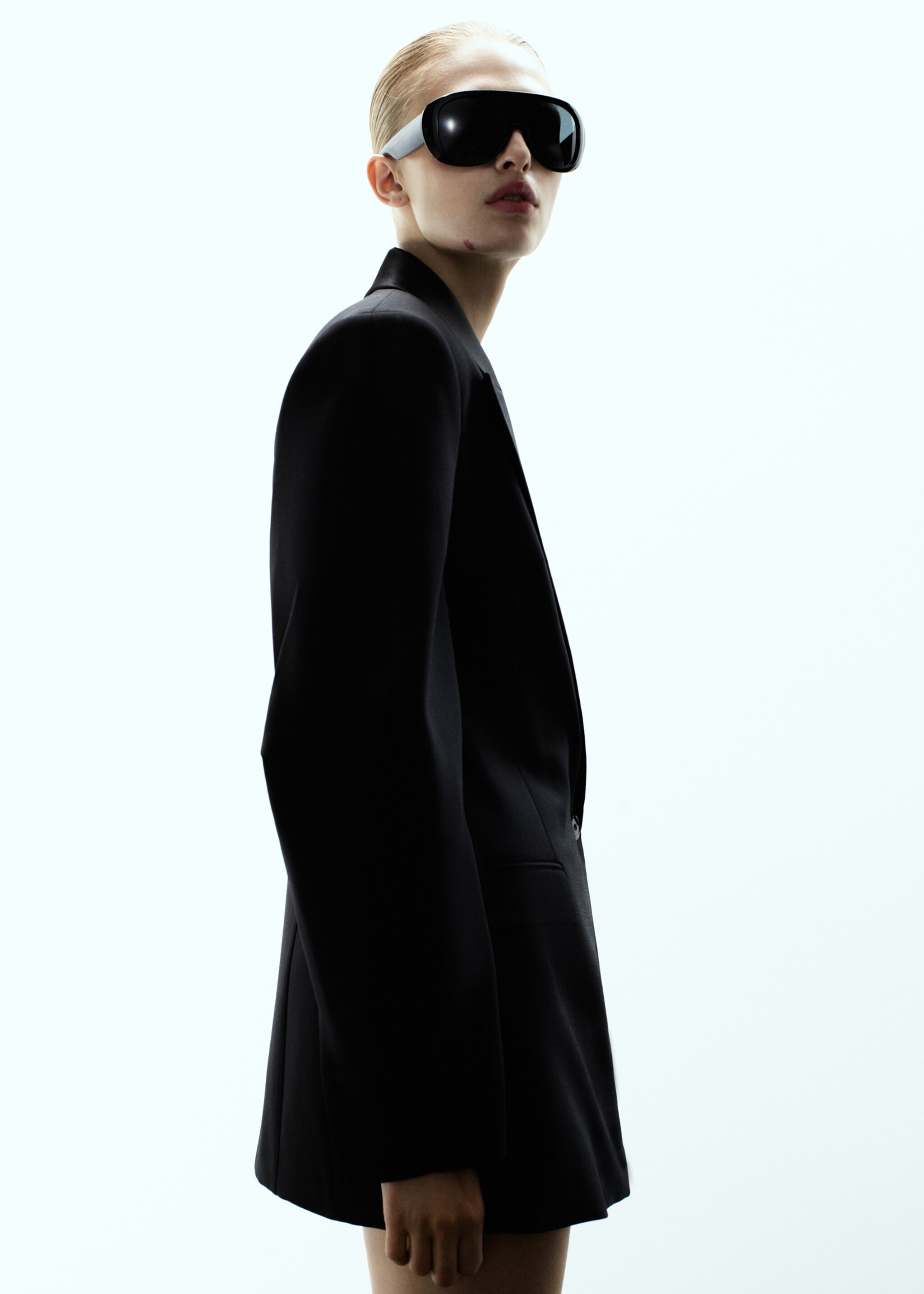 Wool blend blazer dress - Medium plane, Black. Ref: 17069120-00.