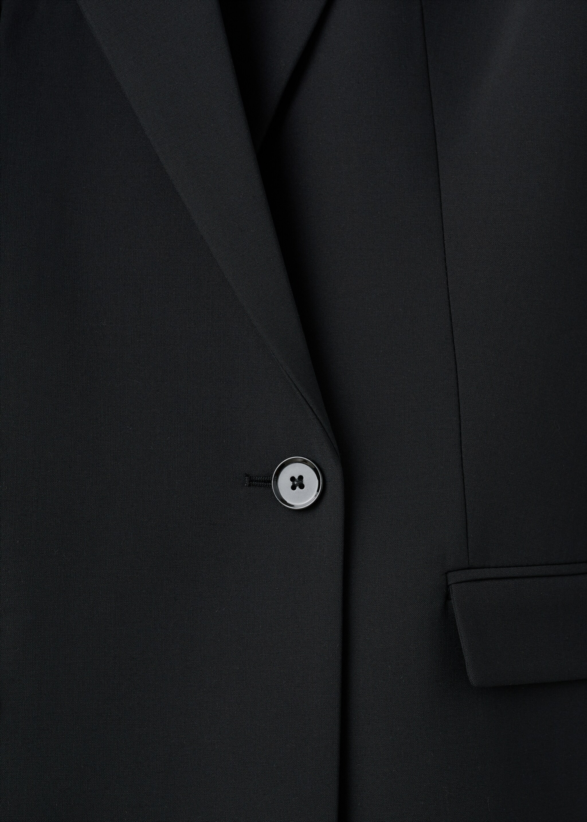 Wool blend blazer dress - Details of the article 0, Black. Ref: 17069120-00.