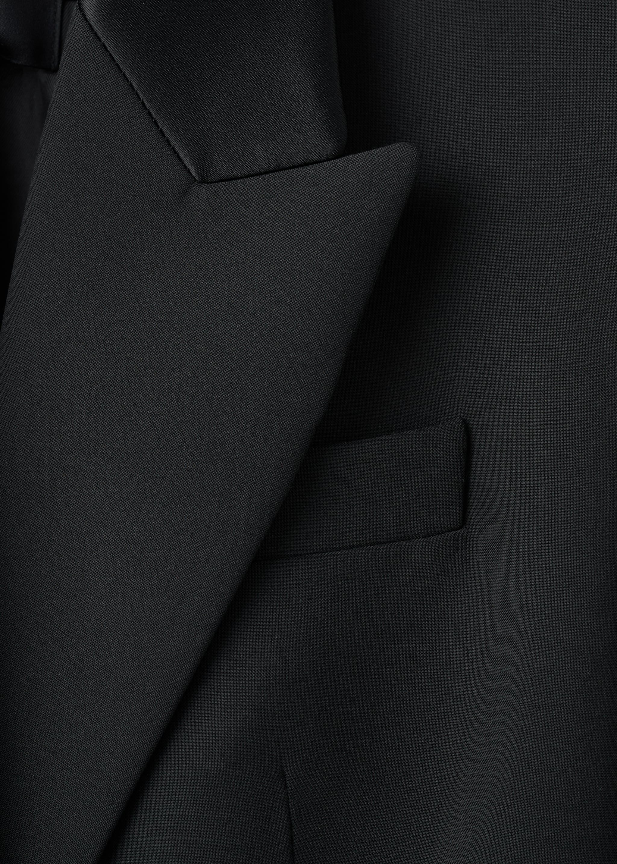 Wool blend blazer dress - Details of the article 8, Black. Ref: 17069120-00.