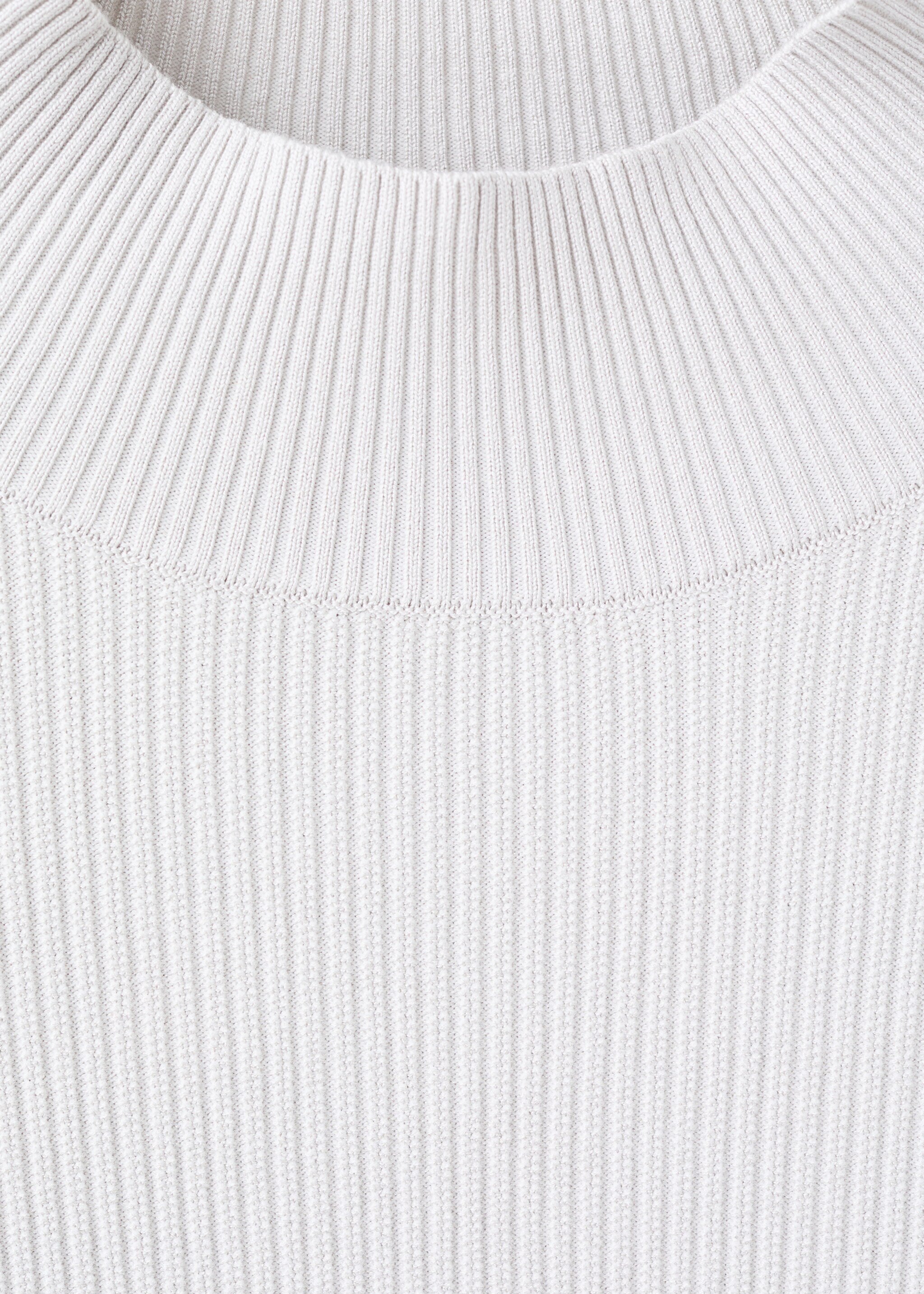Ribbed turtleneck sweater - Details of the article 8, Ice Grey. Ref: 17069207-00.