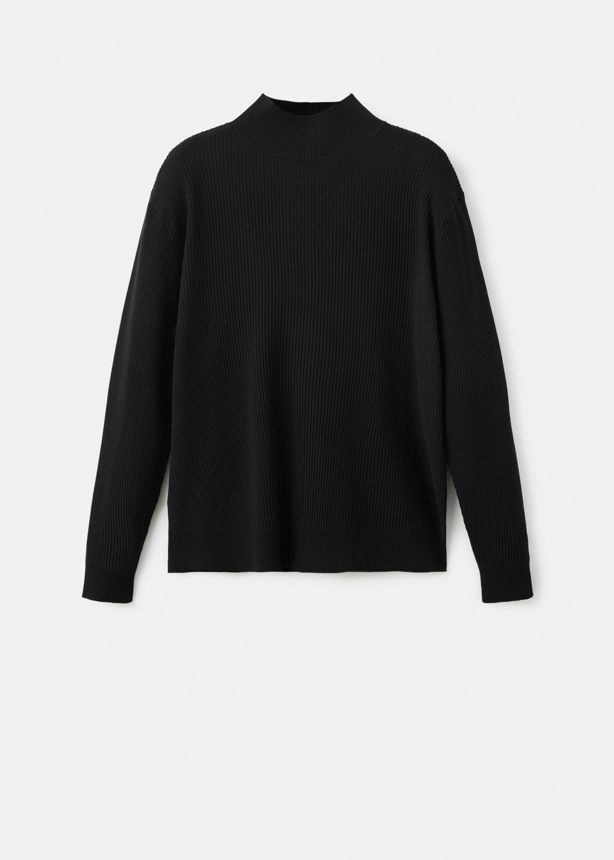 Ribbed turtleneck sweater - Article without model, Black. Ref: 17069207-00.
