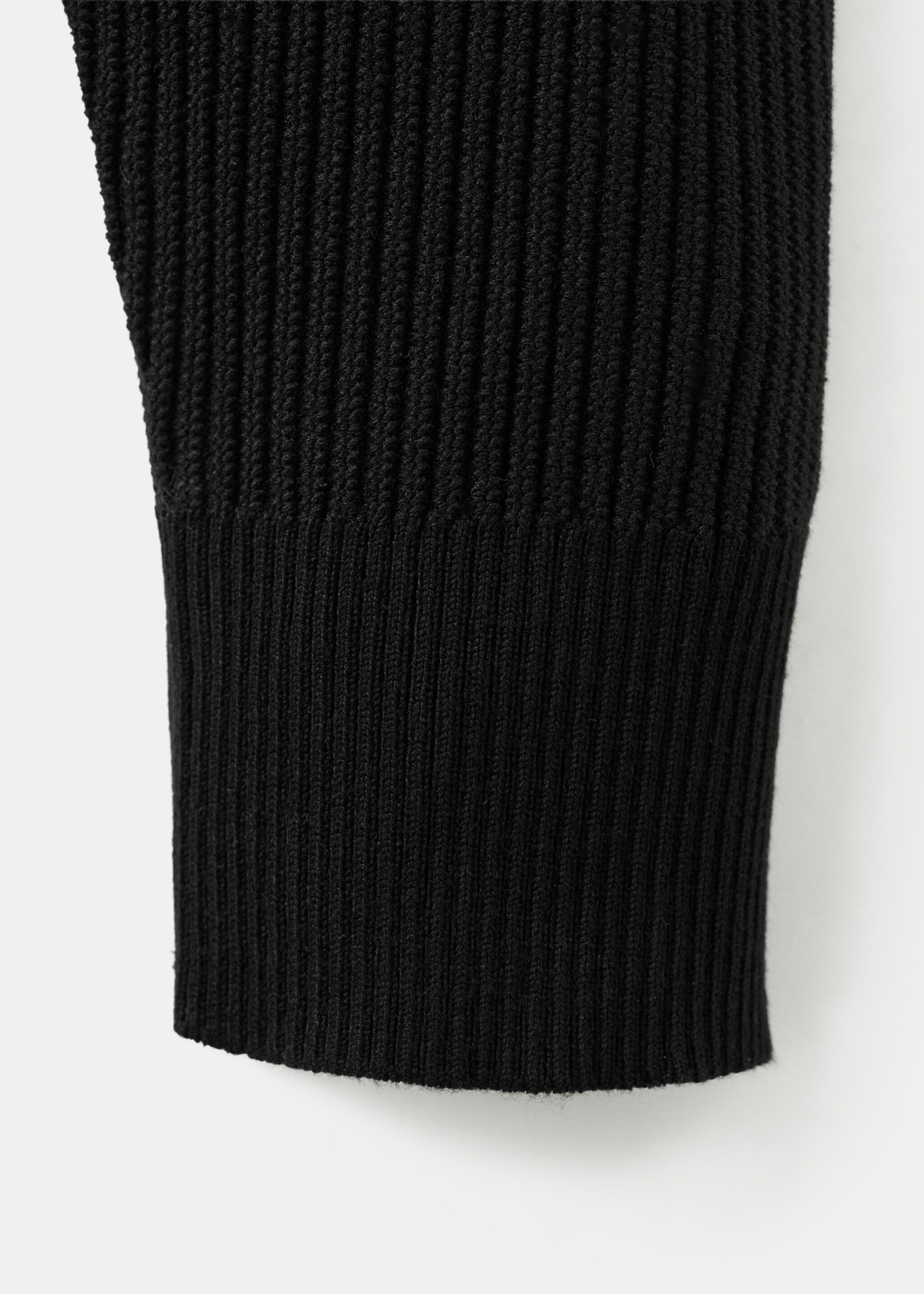 Ribbed turtleneck sweater - Details of the article 0, Black. Ref: 17069207-00.