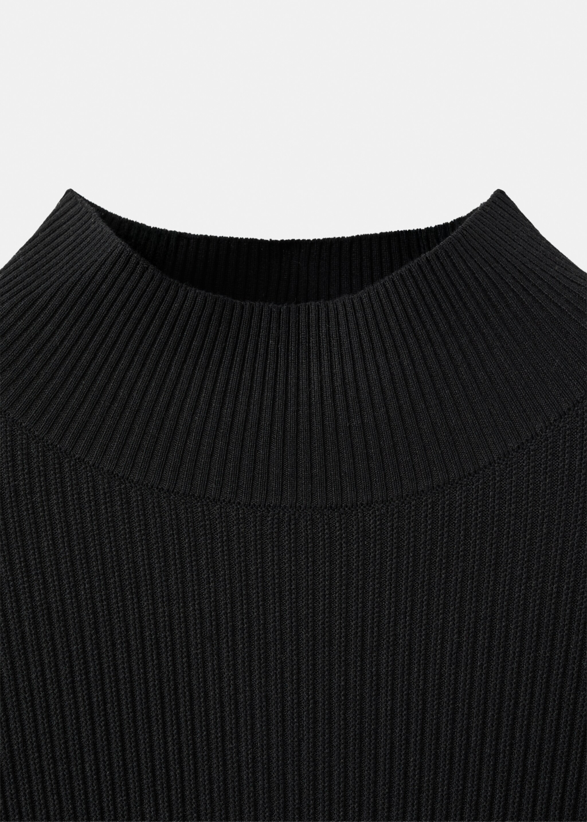 Ribbed turtleneck sweater - Details of the article 8, Black. Ref: 17069207-00.
