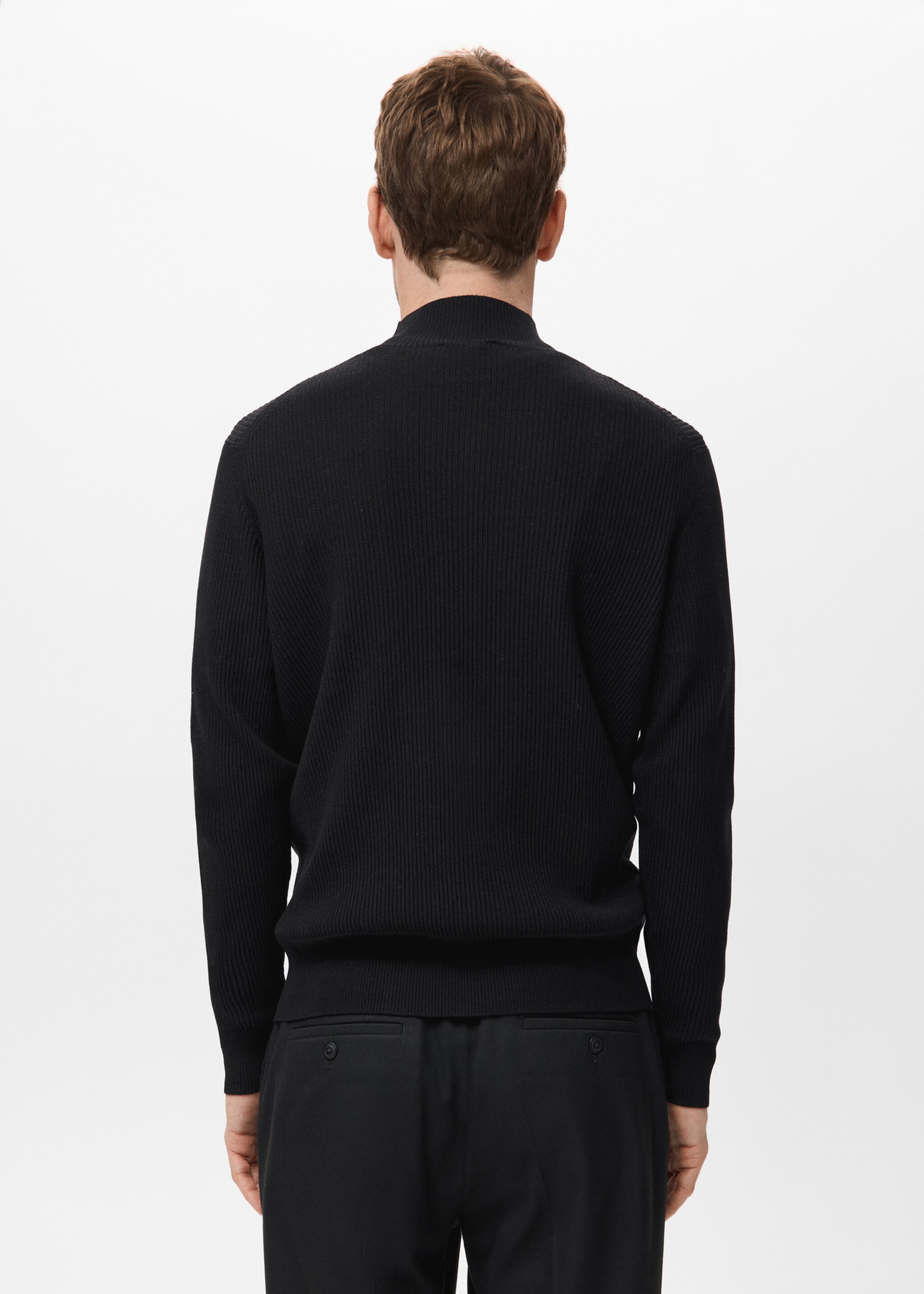 Ribbed turtleneck sweater - Reverse of the article, Black. Ref: 17069207-00.