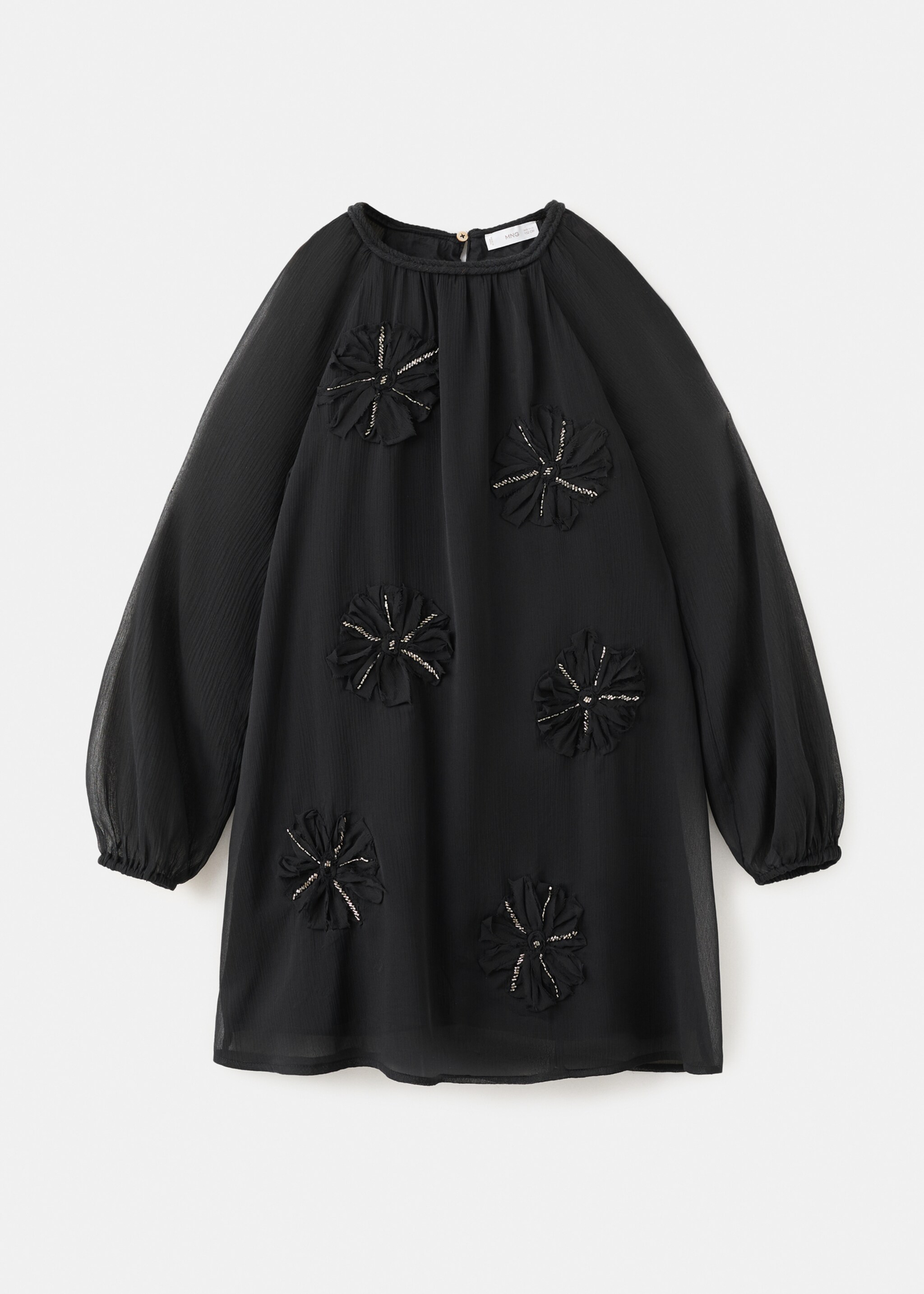 Floral embroidery dress - Article without model, Black. Ref: 17069208-00.