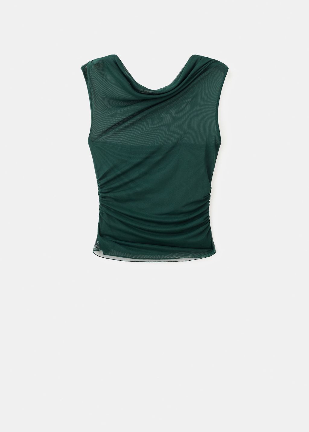 Semi-transparent top with asymmetrical neckline