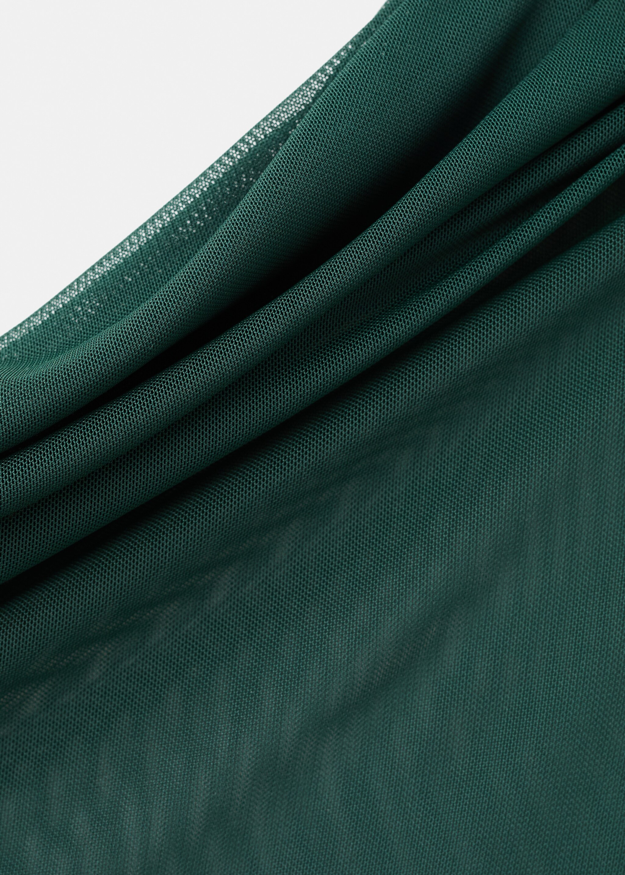 Semi-transparent top with asymmetrical neckline - Details of the article 8, Green. Ref: 17069212-00.