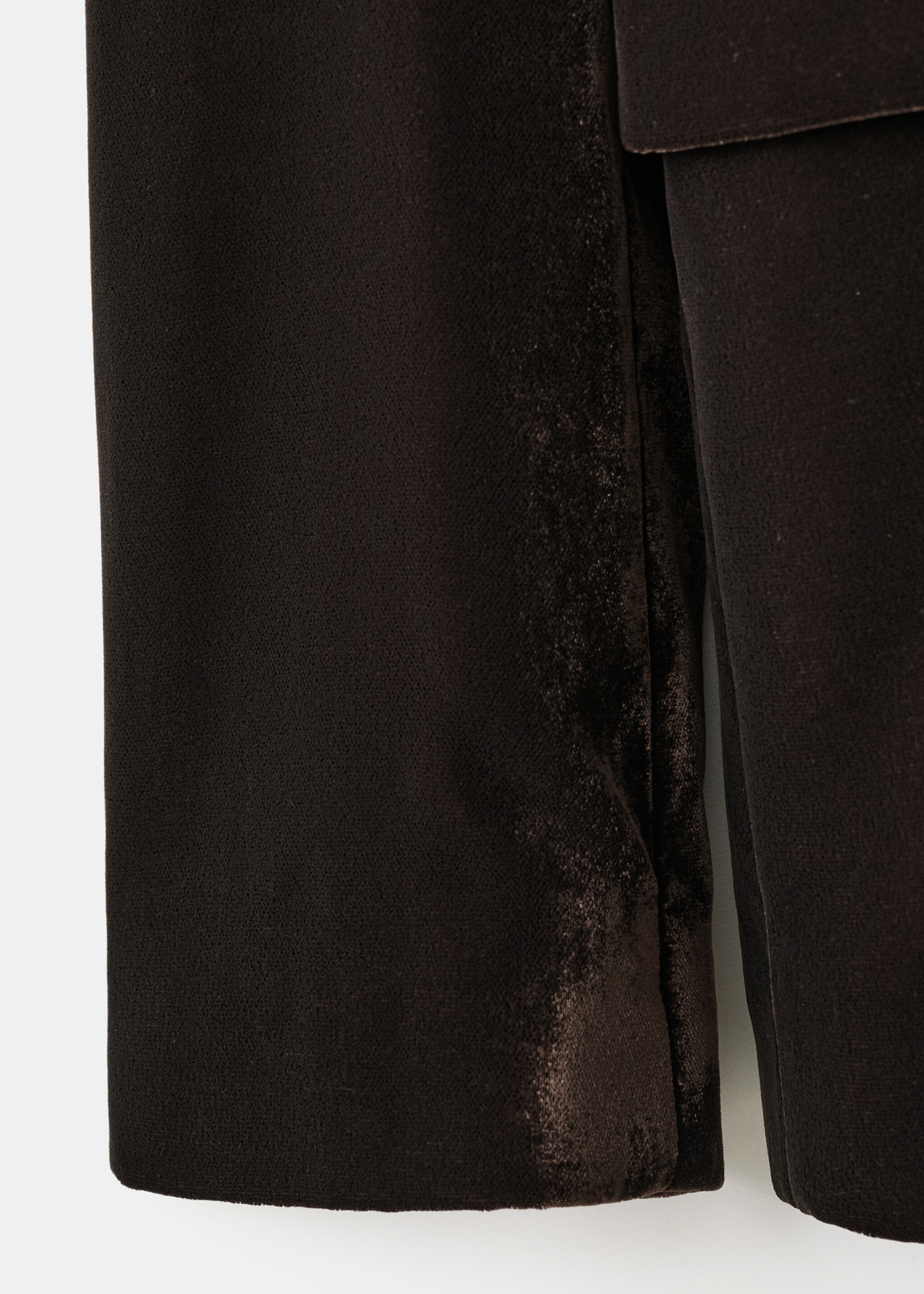Structured velvet blazer - Details of the article 0, Chocolate. Ref: 17069406-00.