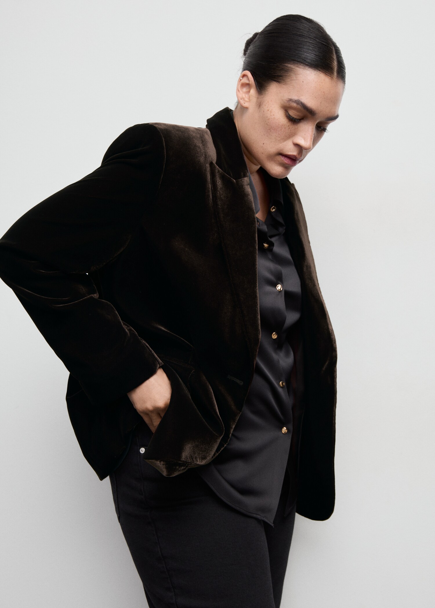 Structured velvet blazer - Details of the article 5