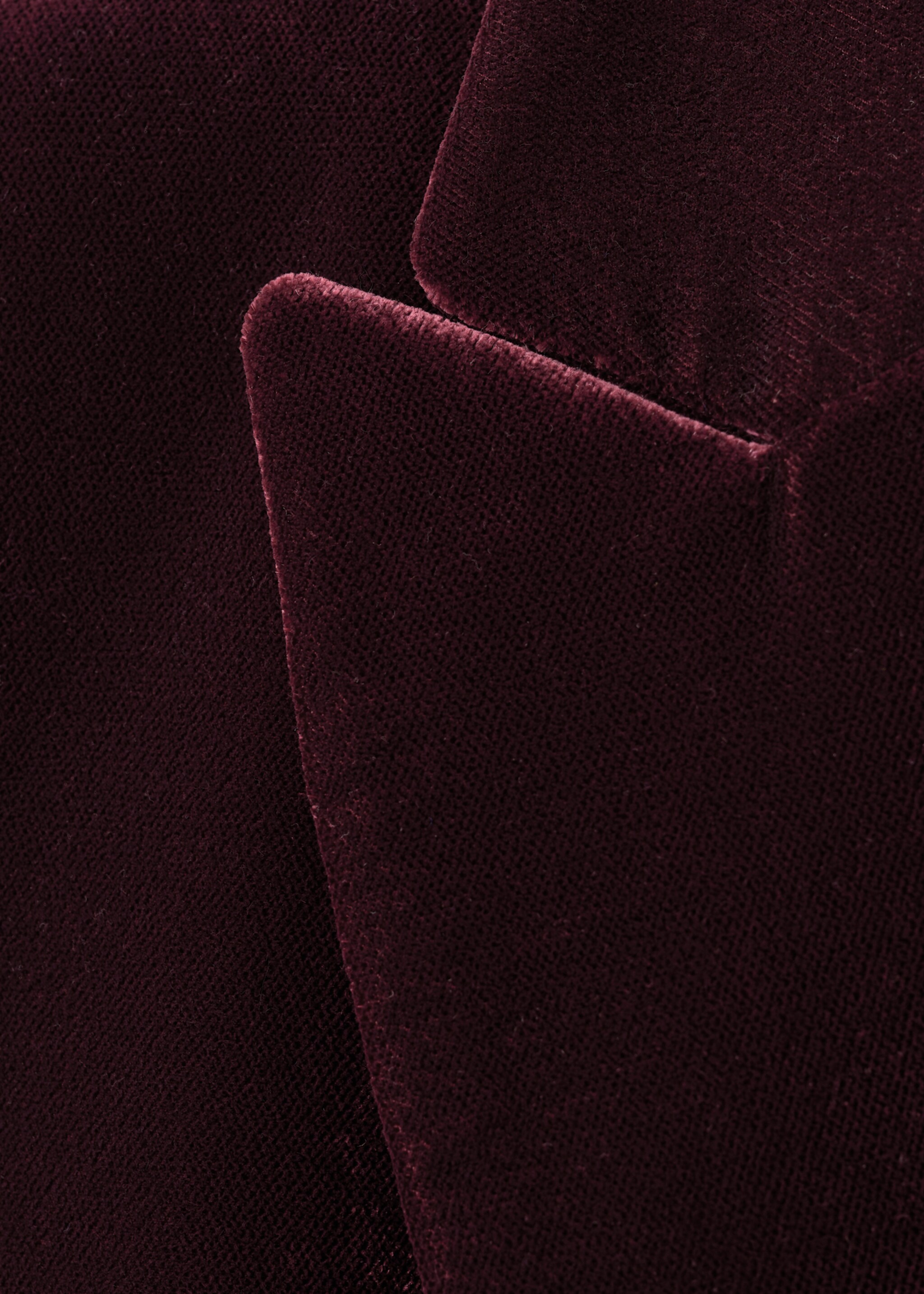 Structured velvet blazer - Details of the article 8, Maroon. Ref: 17069406-00.