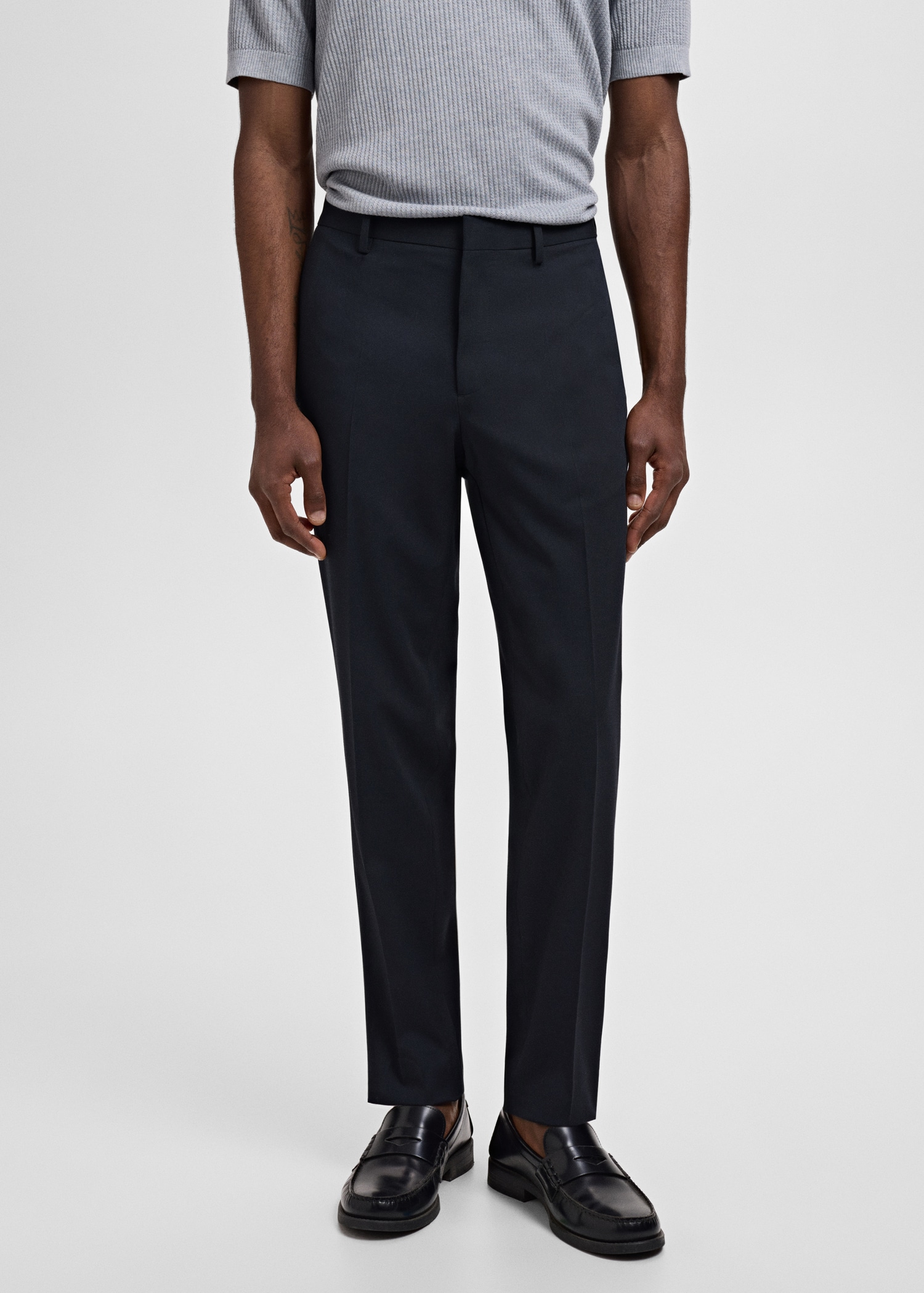 Super Slim Fit-Anzughose aus Stretchstoff - Mittlere Ansicht