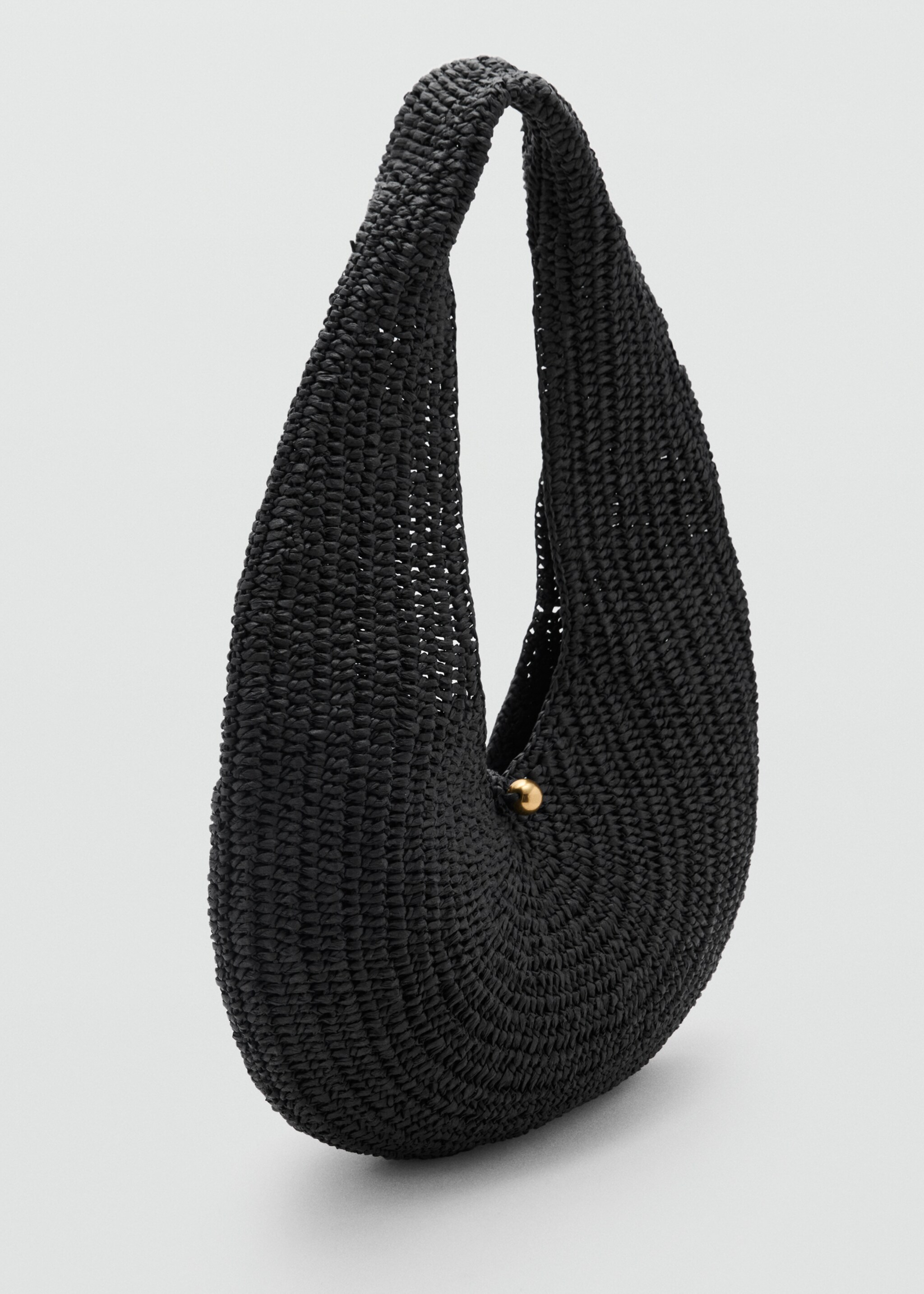 Sac porté épaule ovale en fibres naturelles - Plan moyen
