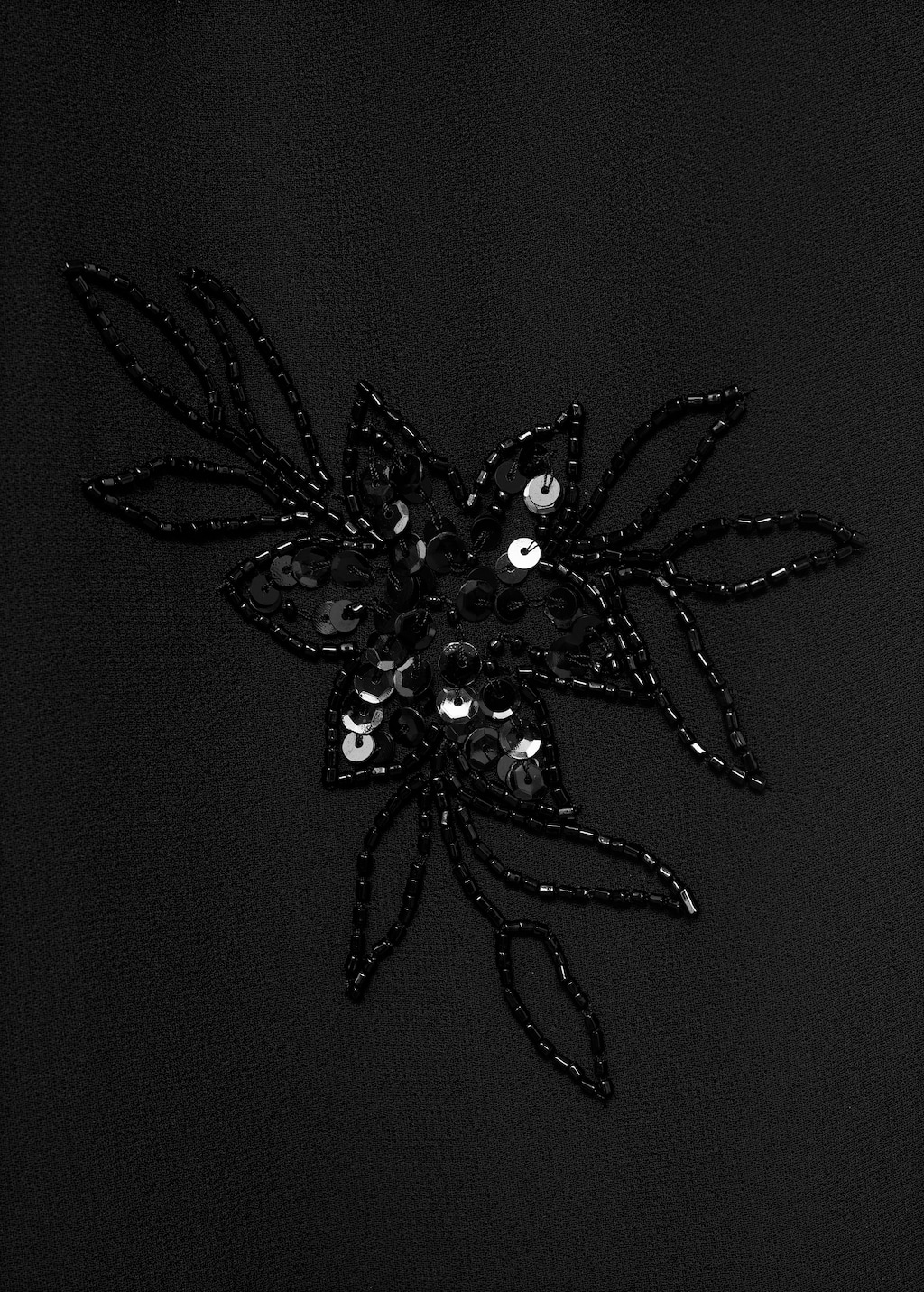 Rhinestone-embroidered pants