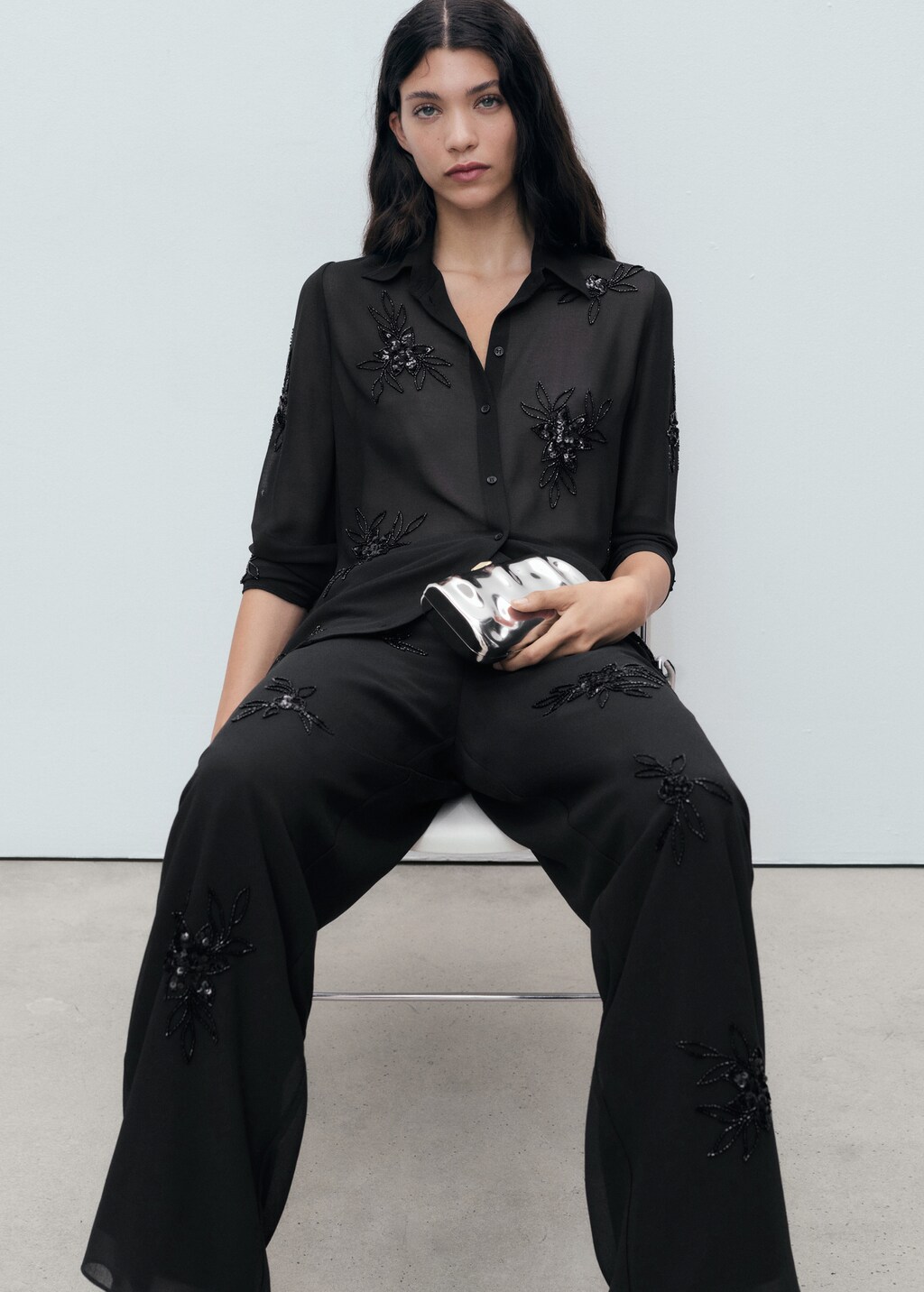 【BAON】Nibont Summer Embroidery Punching Banding Wide Pants Billabong Womens Pants Days End