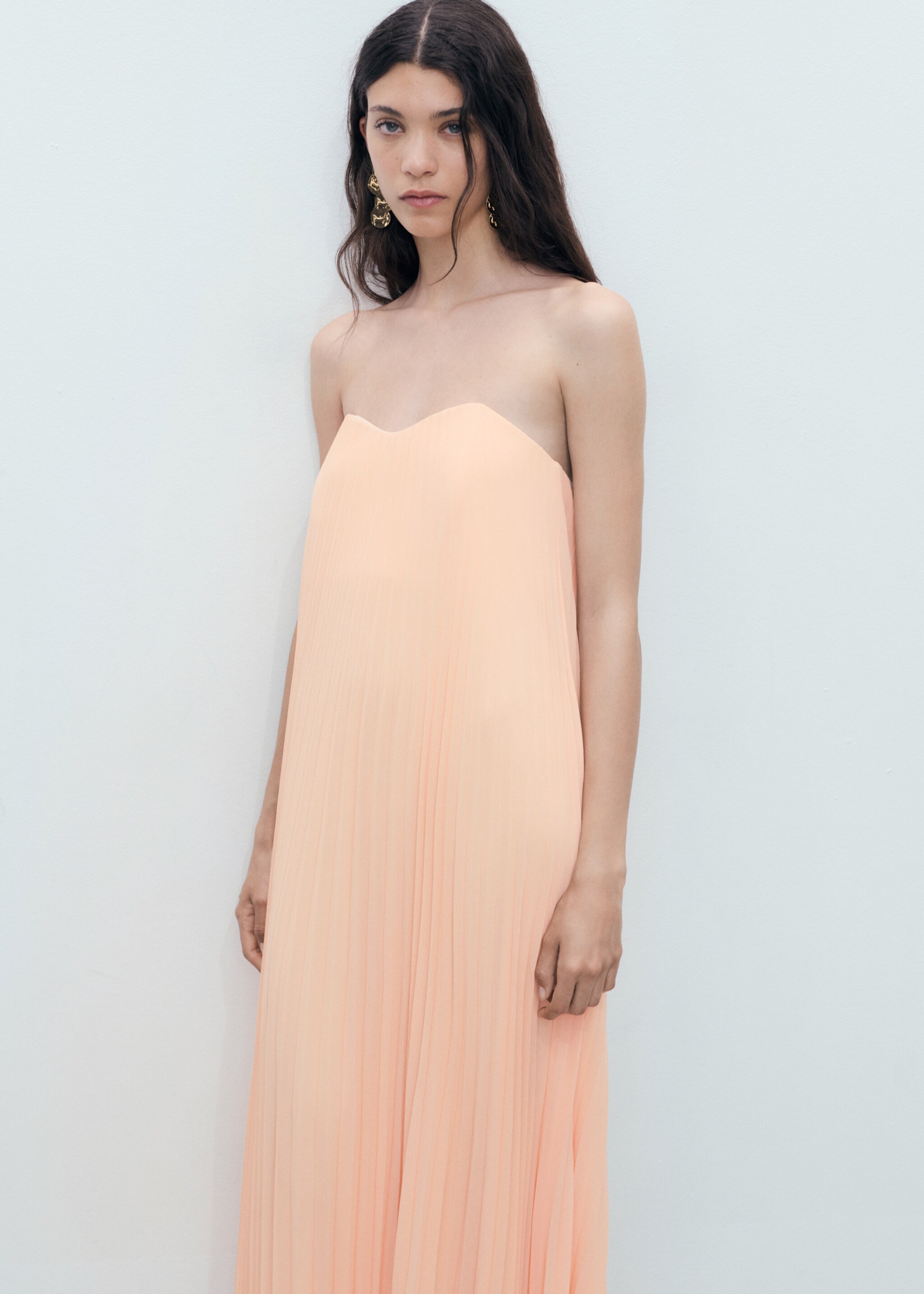 Strapless pleated dress - Medium plane