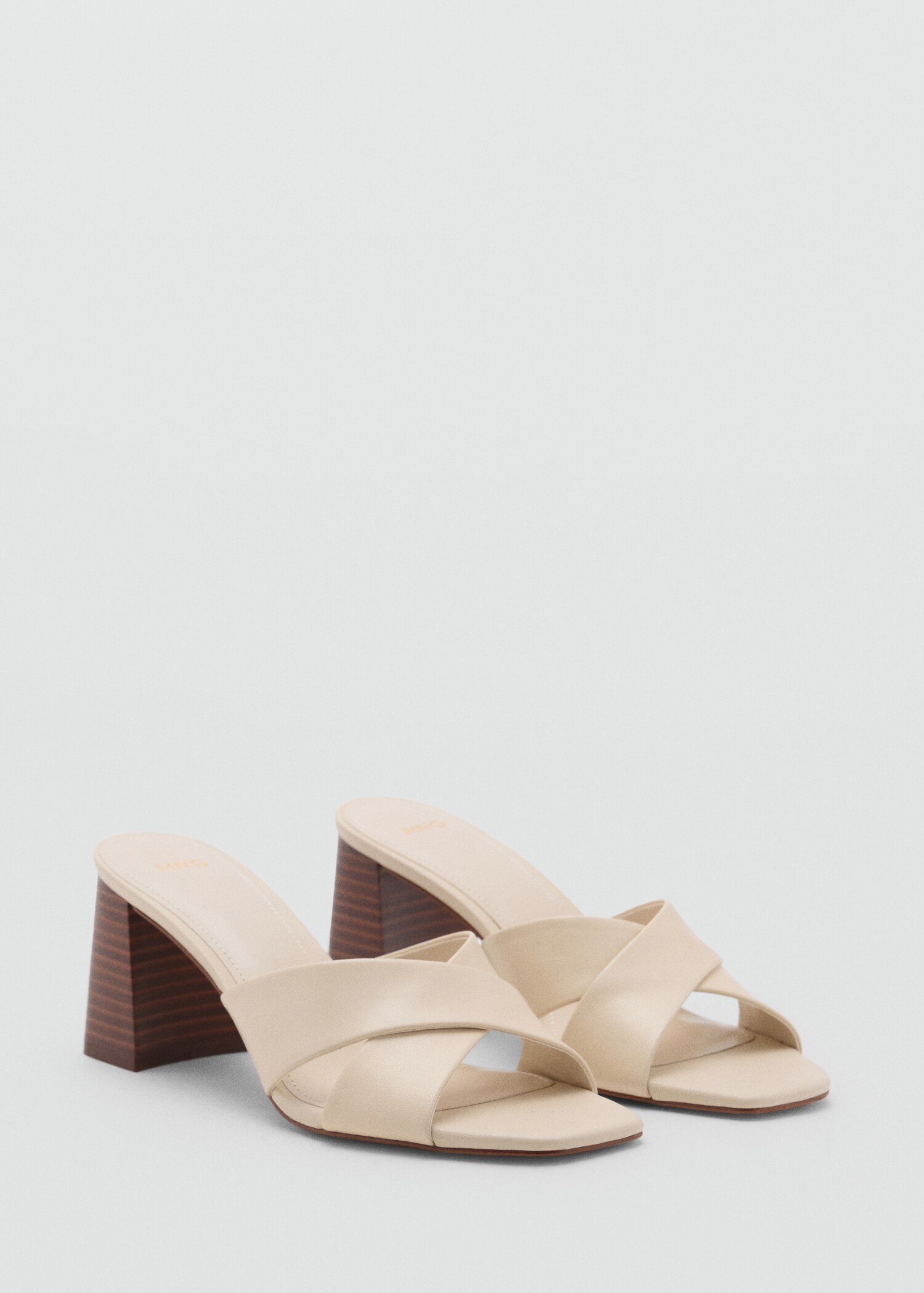 Leather block-heel sandals - Medium plane