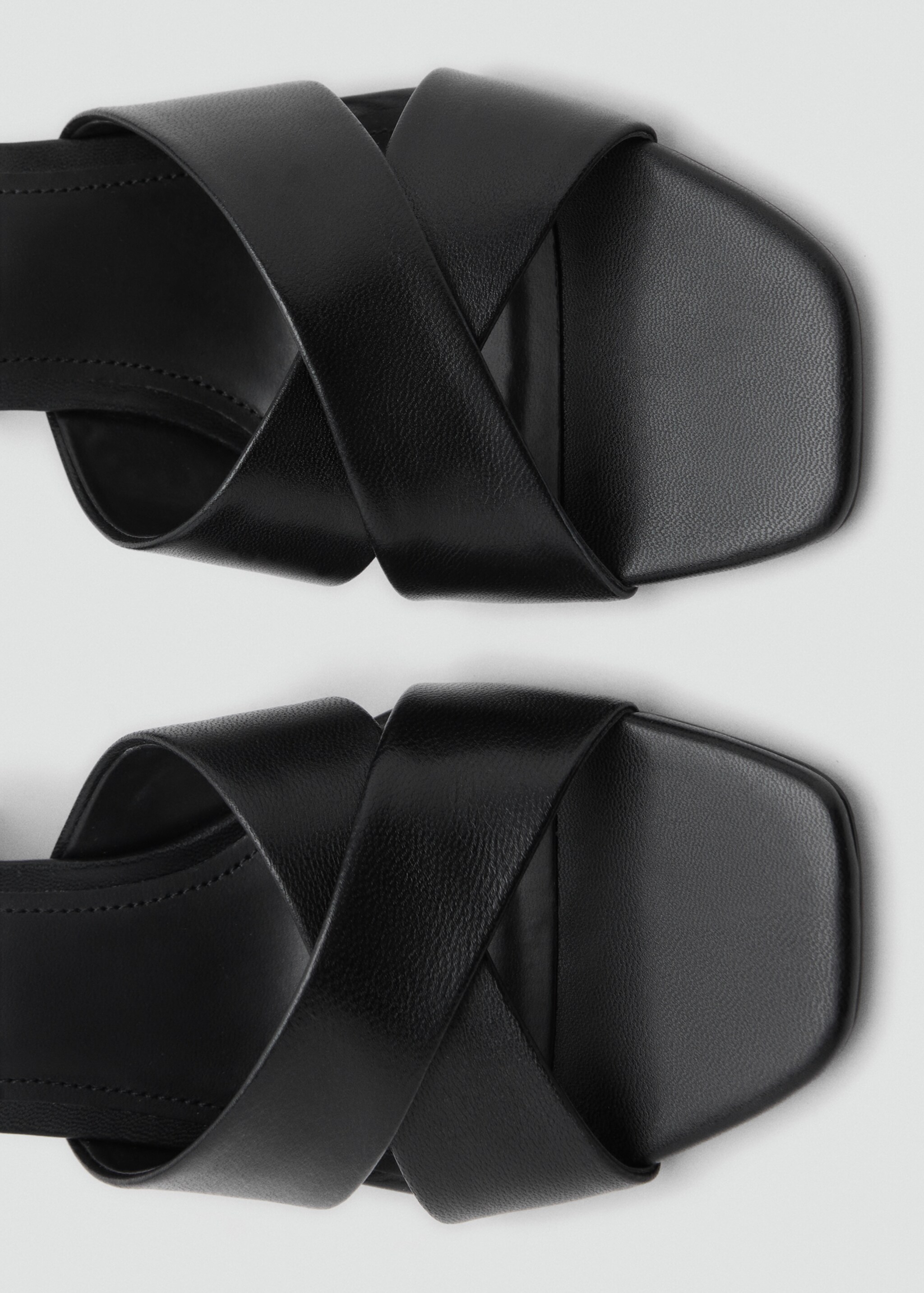 Leather block-heel sandals - Details of the article 2, Black. Ref: 17071126-00.