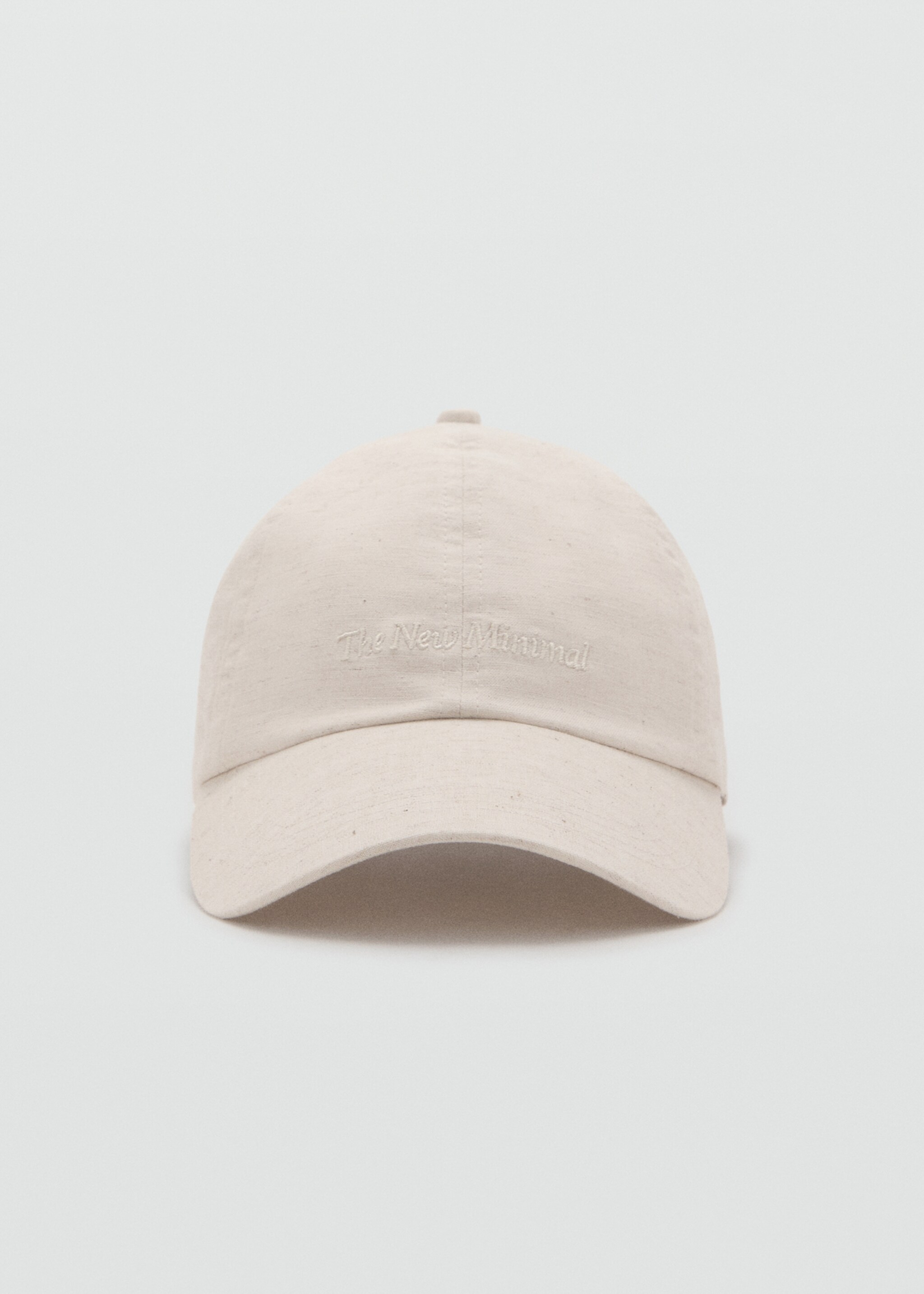 Topi campuran linen dengan pesan bordiran - Tampilan Sedang