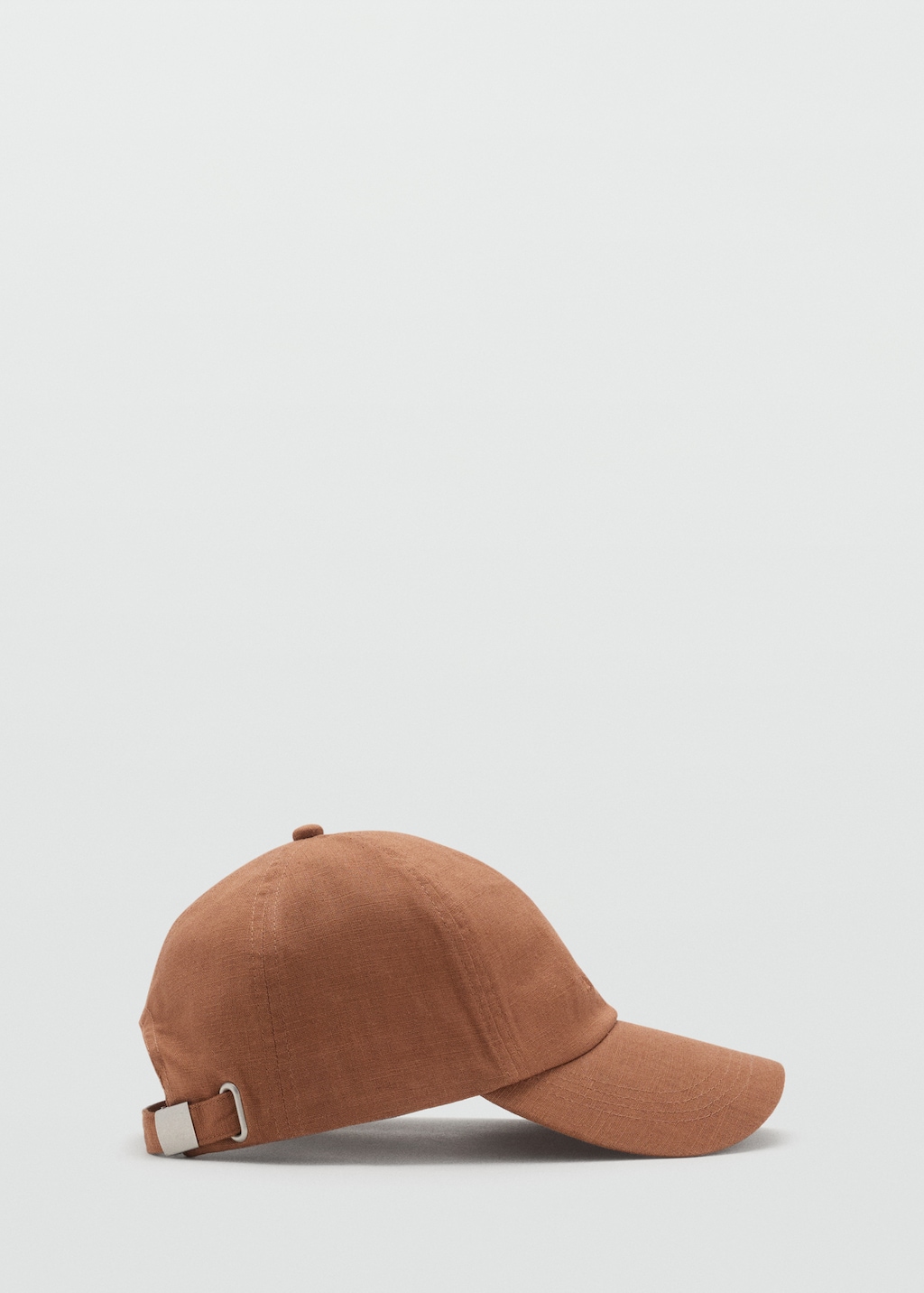 Linen-blend cap with embroidered message