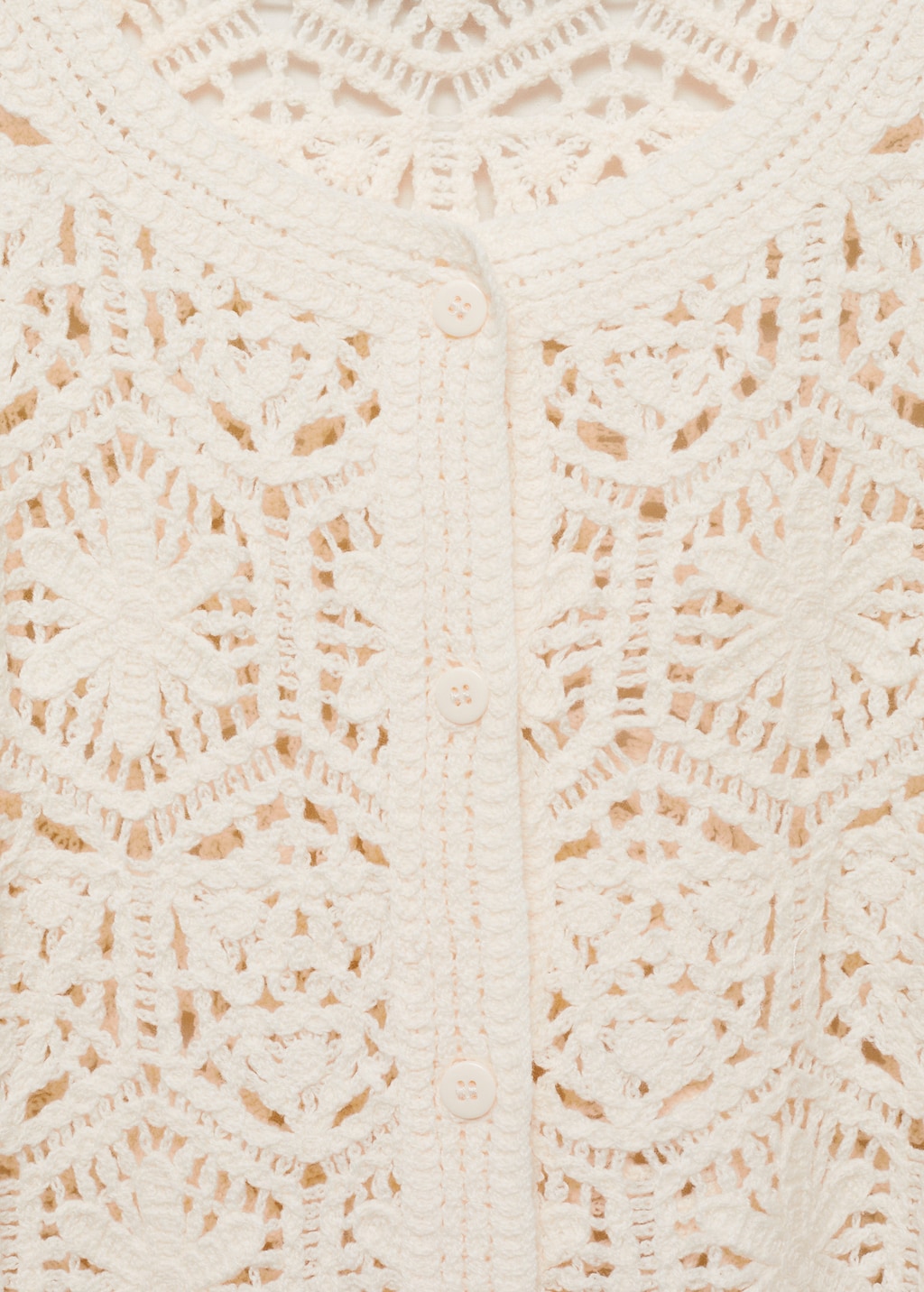 Crochet cardigan with scalloped hem