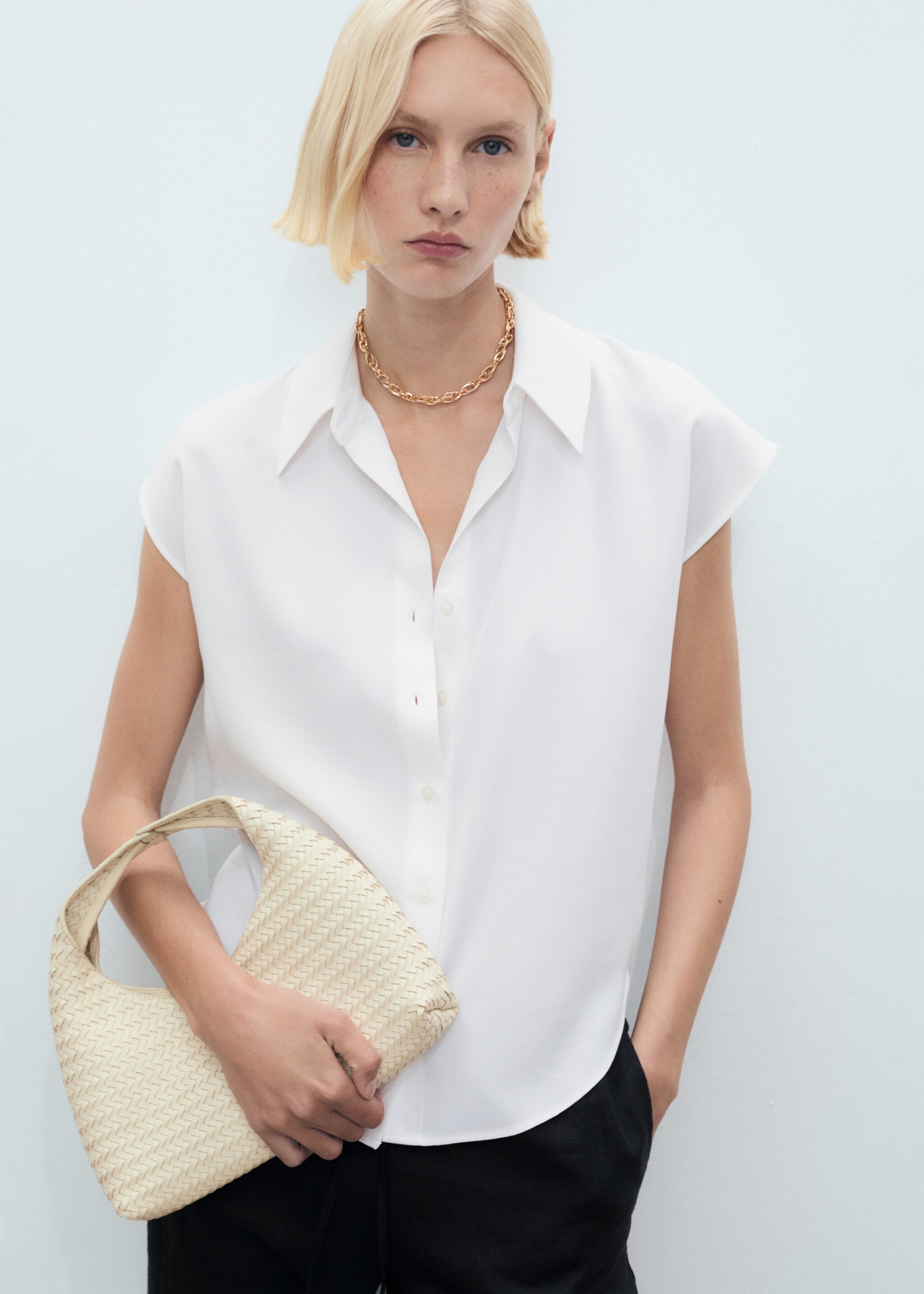 Lyocell sleeveless shirt - Medium plane