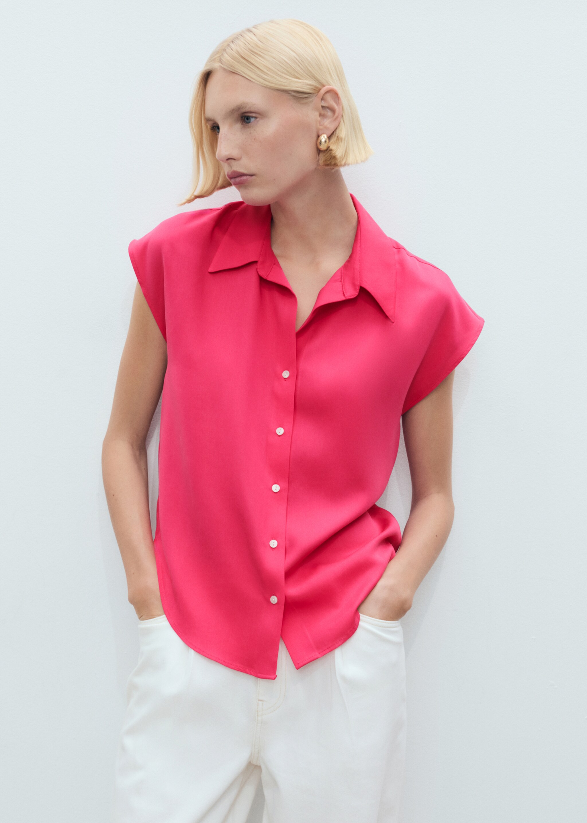 Lyocell sleeveless shirt - Medium plane