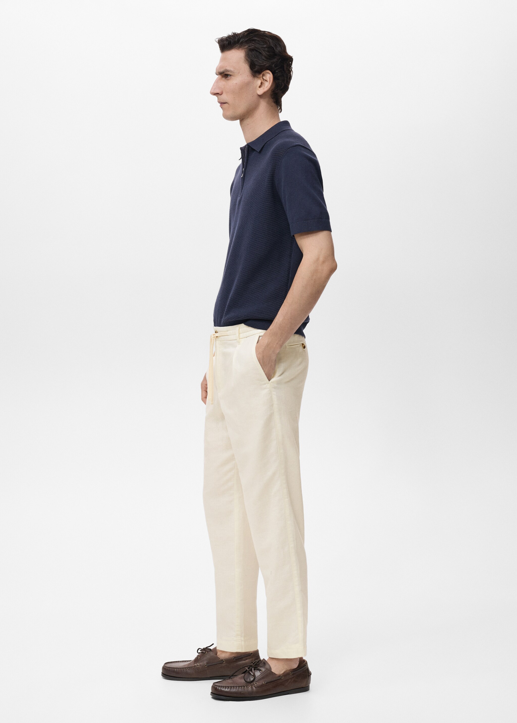 Slim-fit trousers with drawstring - Details of the article 2