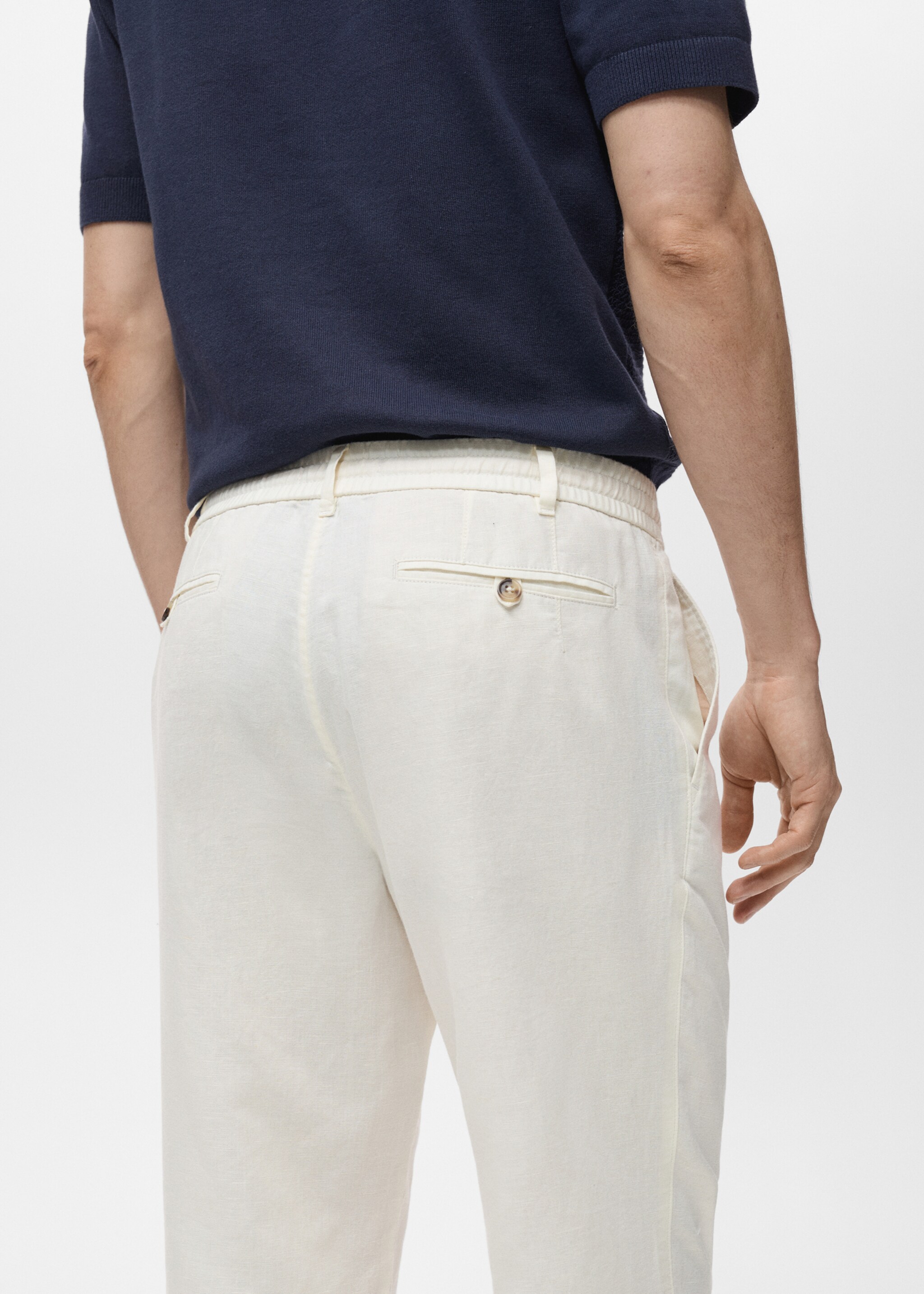 Slim-fit trousers with drawstring - Details of the article 6