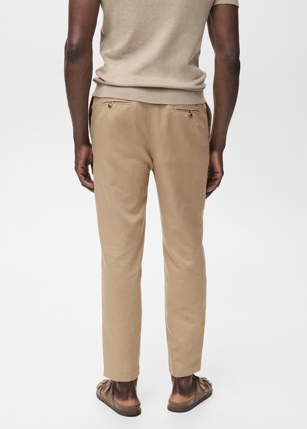 Slim-fit pants with drawstring