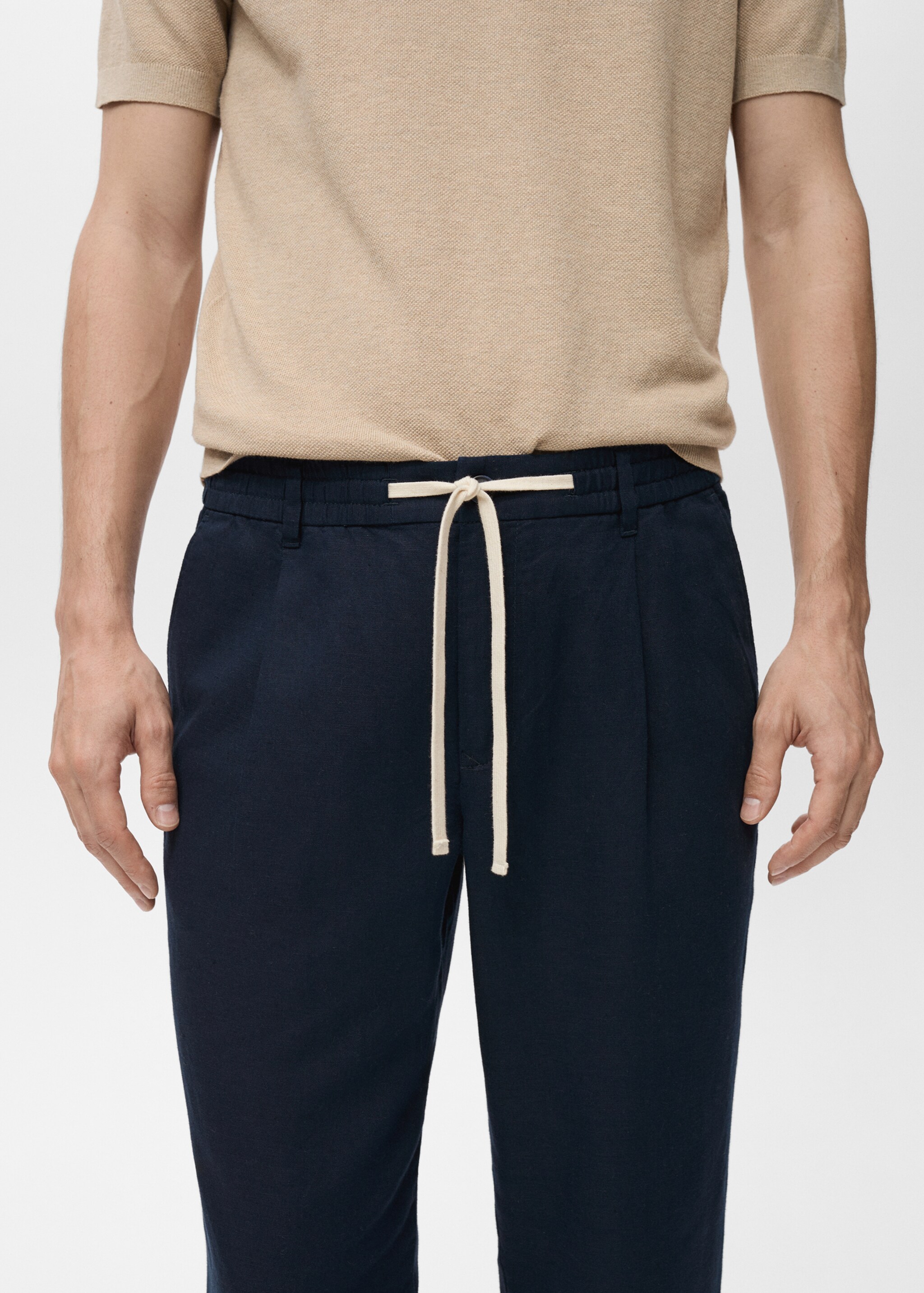 Pantalón slim fit lino cordón - Detalle del artículo 1