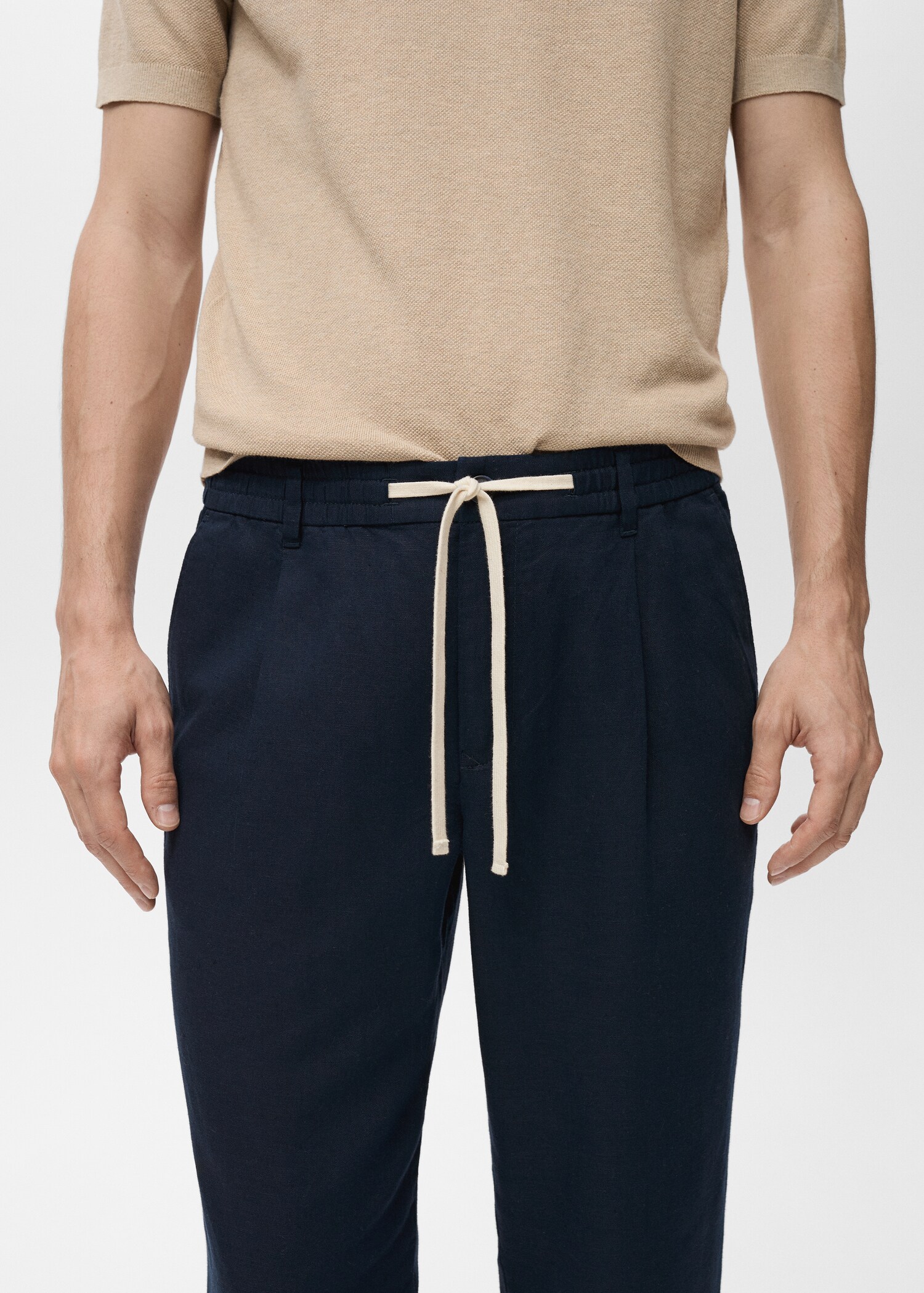 Pantalón slim fit lino cordón - Detalle del artículo 1