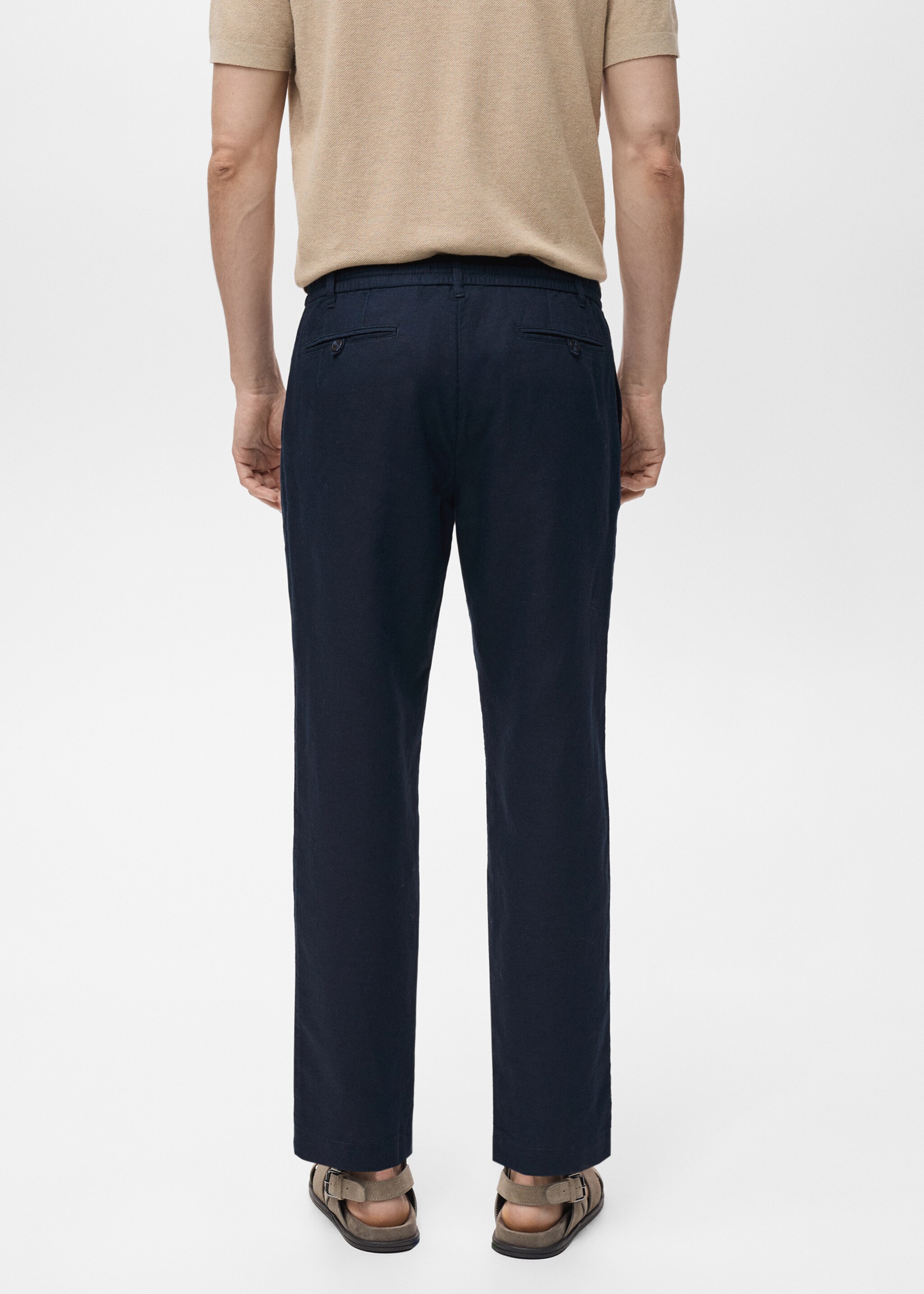 Pantalón slim fit lino cordón - Reverso del artículo