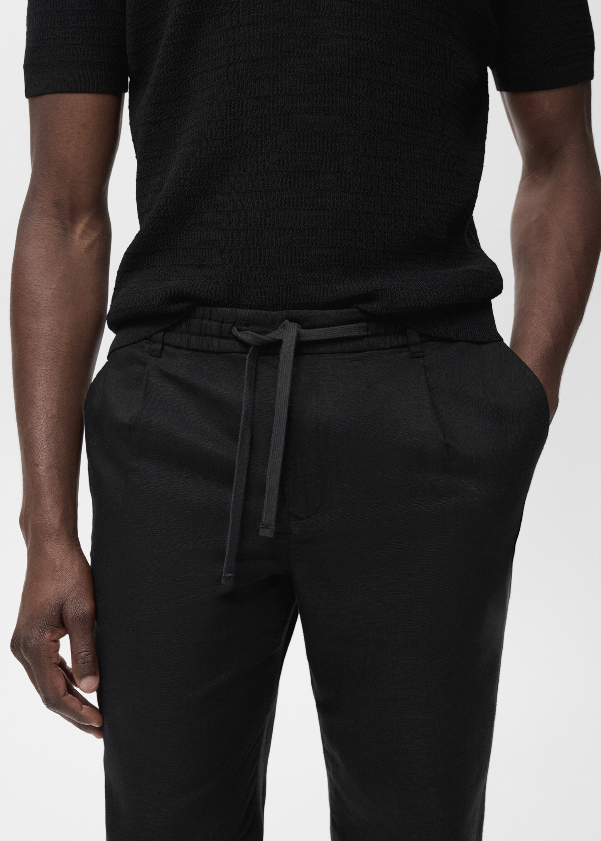 Pantalon slim fit lin cordon - Détail de l'article 1