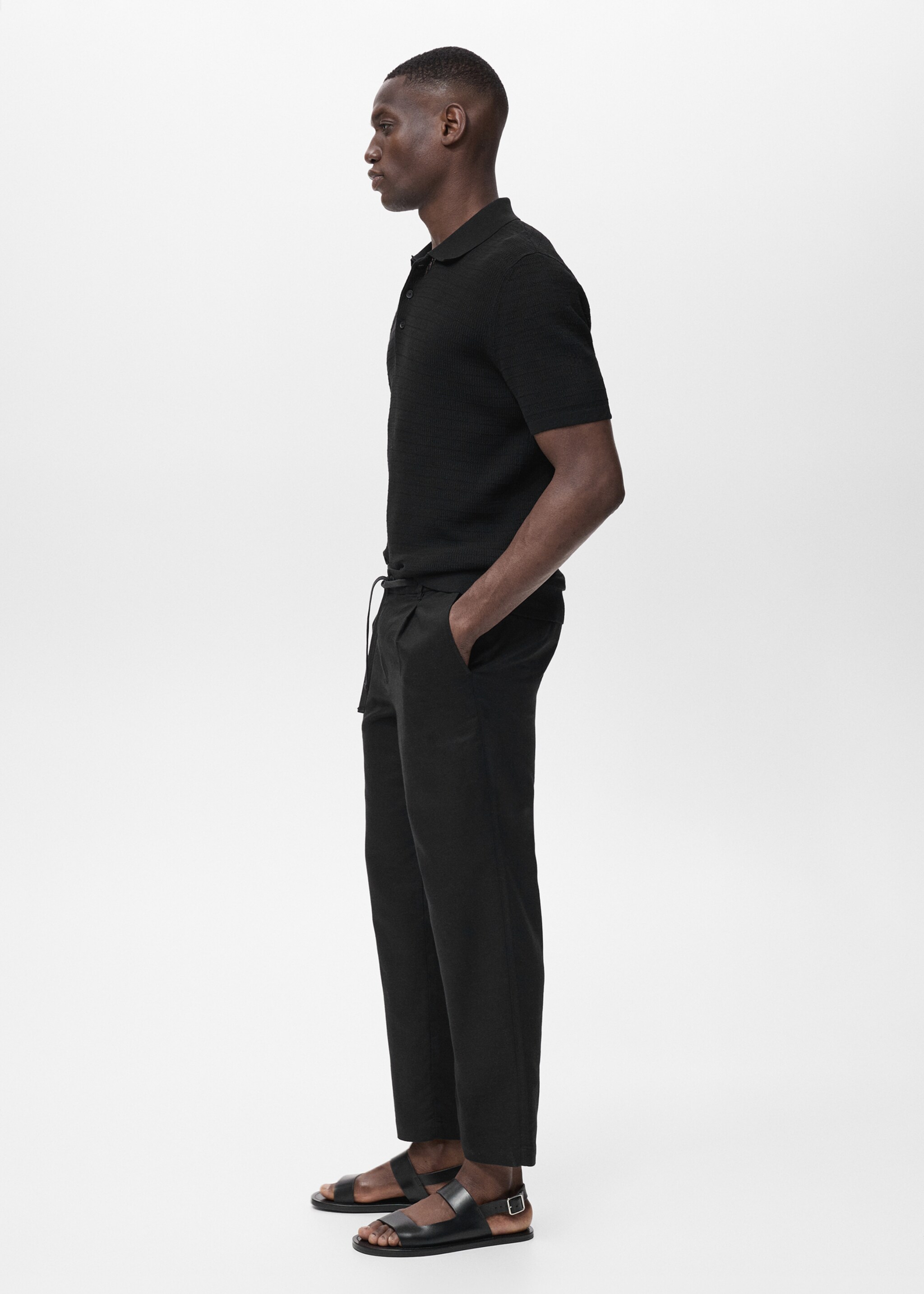 Pantalon slim fit lin cordon - Détail de l'article 2