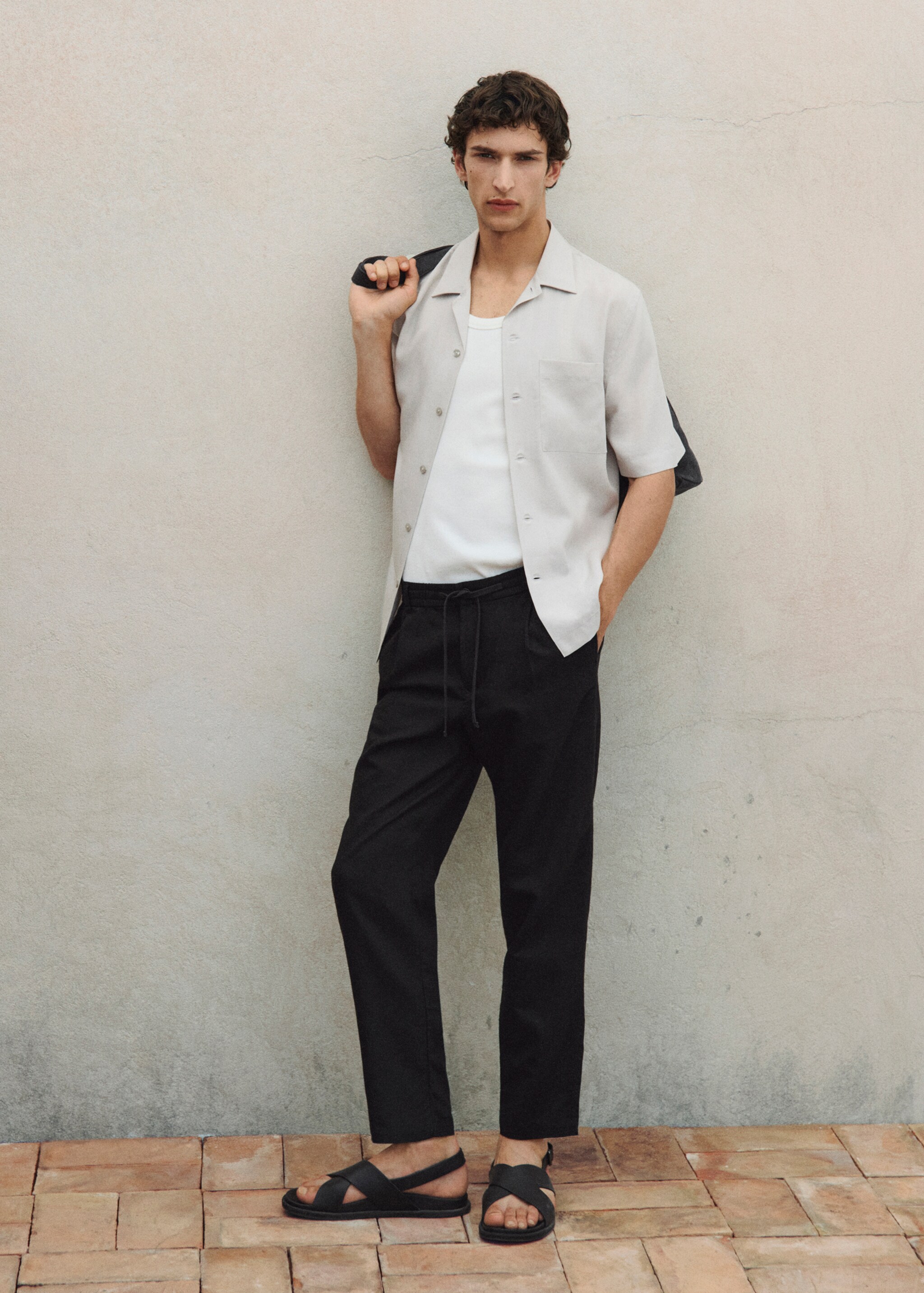 Pantalon slim fit lin cordon - Détail de l'article 5