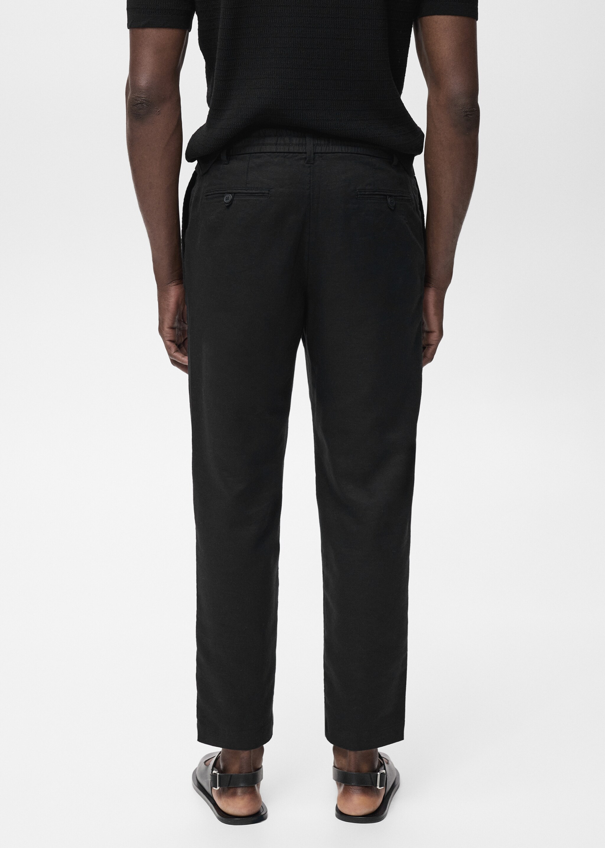 Pantalon slim fit lin cordon - Verso de l’article