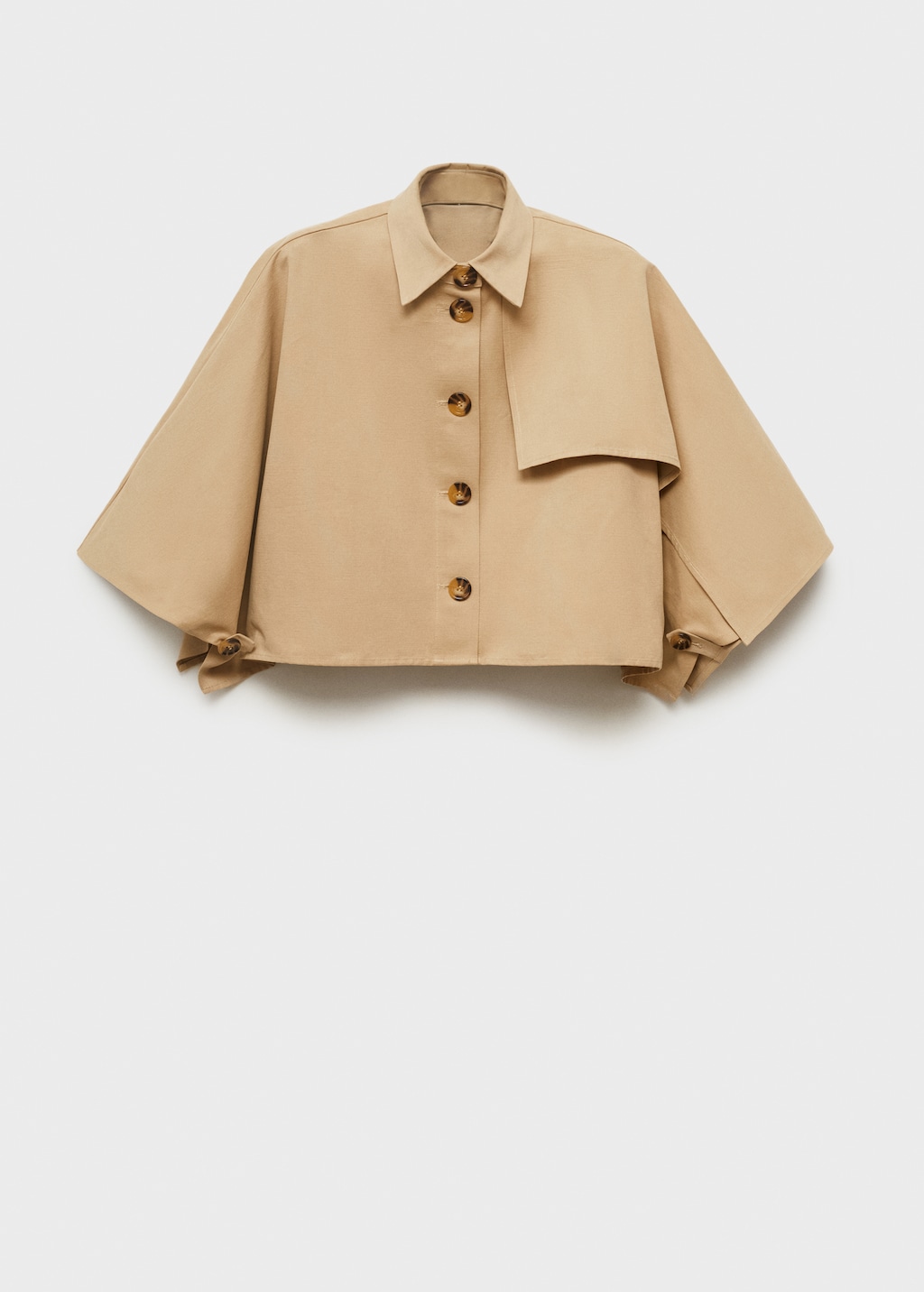 Cape-style cropped trench coat - image 5