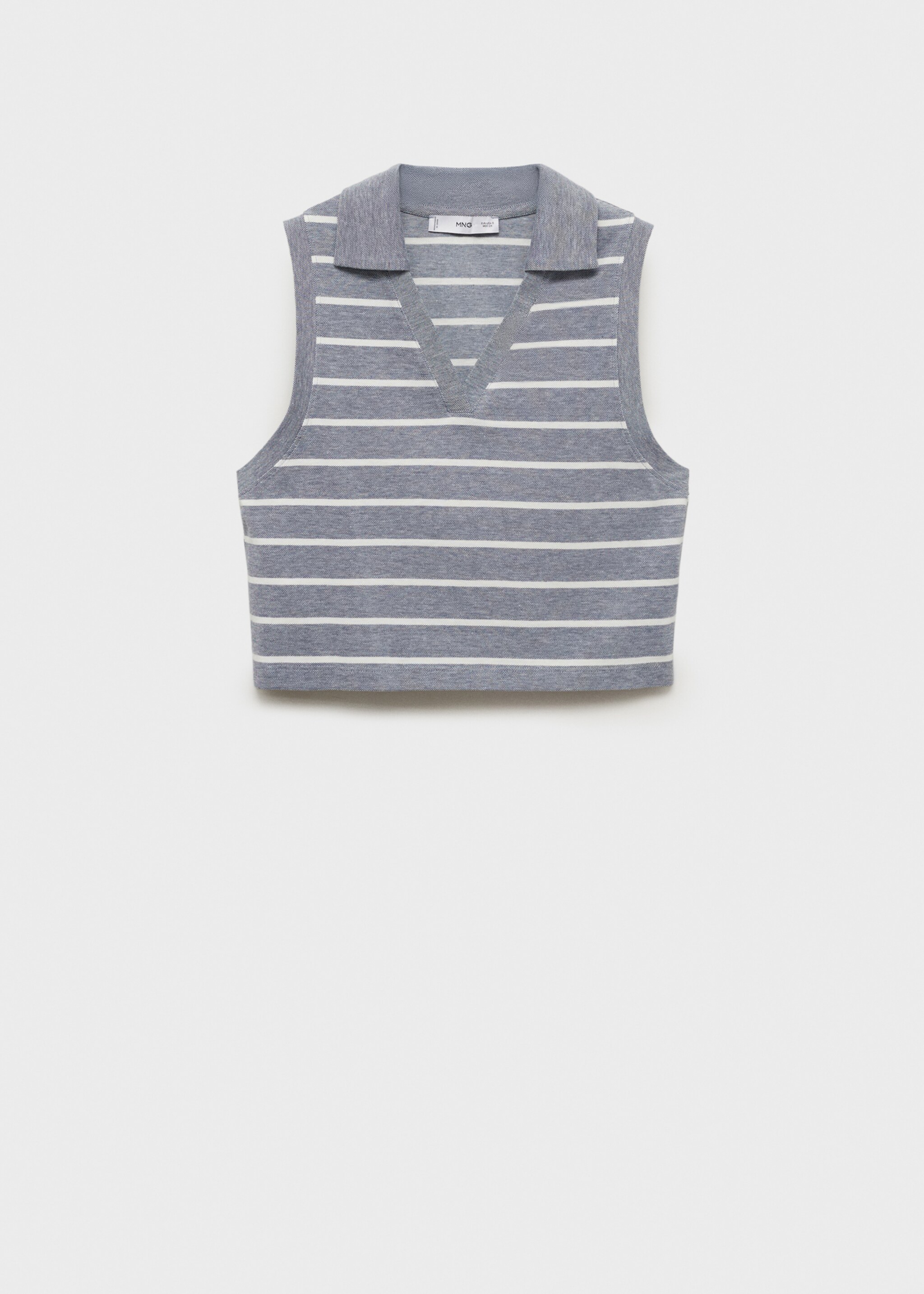 Striped top with a strap neckline and laces - Women | MANGO USA