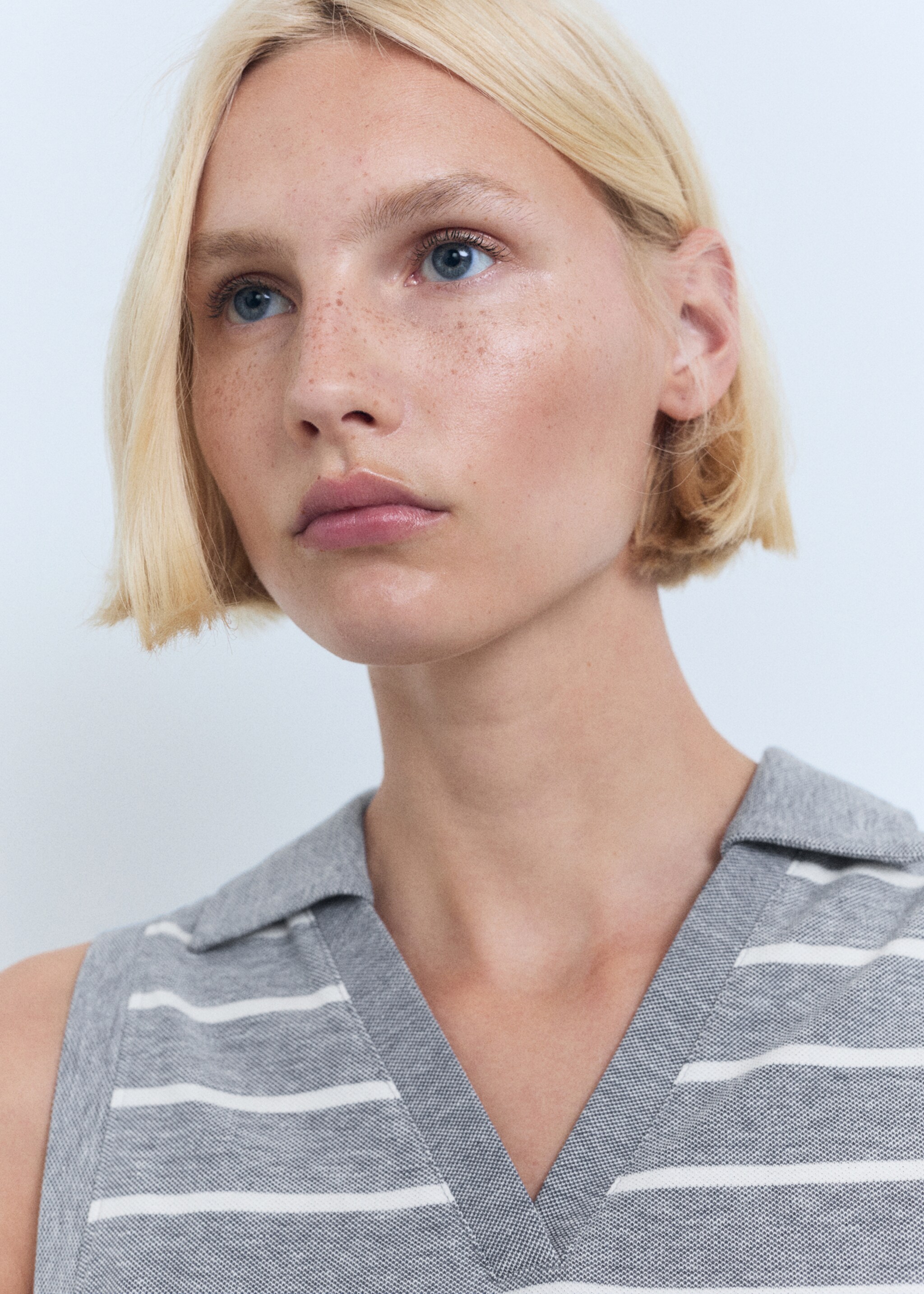 Çizgili crop polo gömlek — photo 2