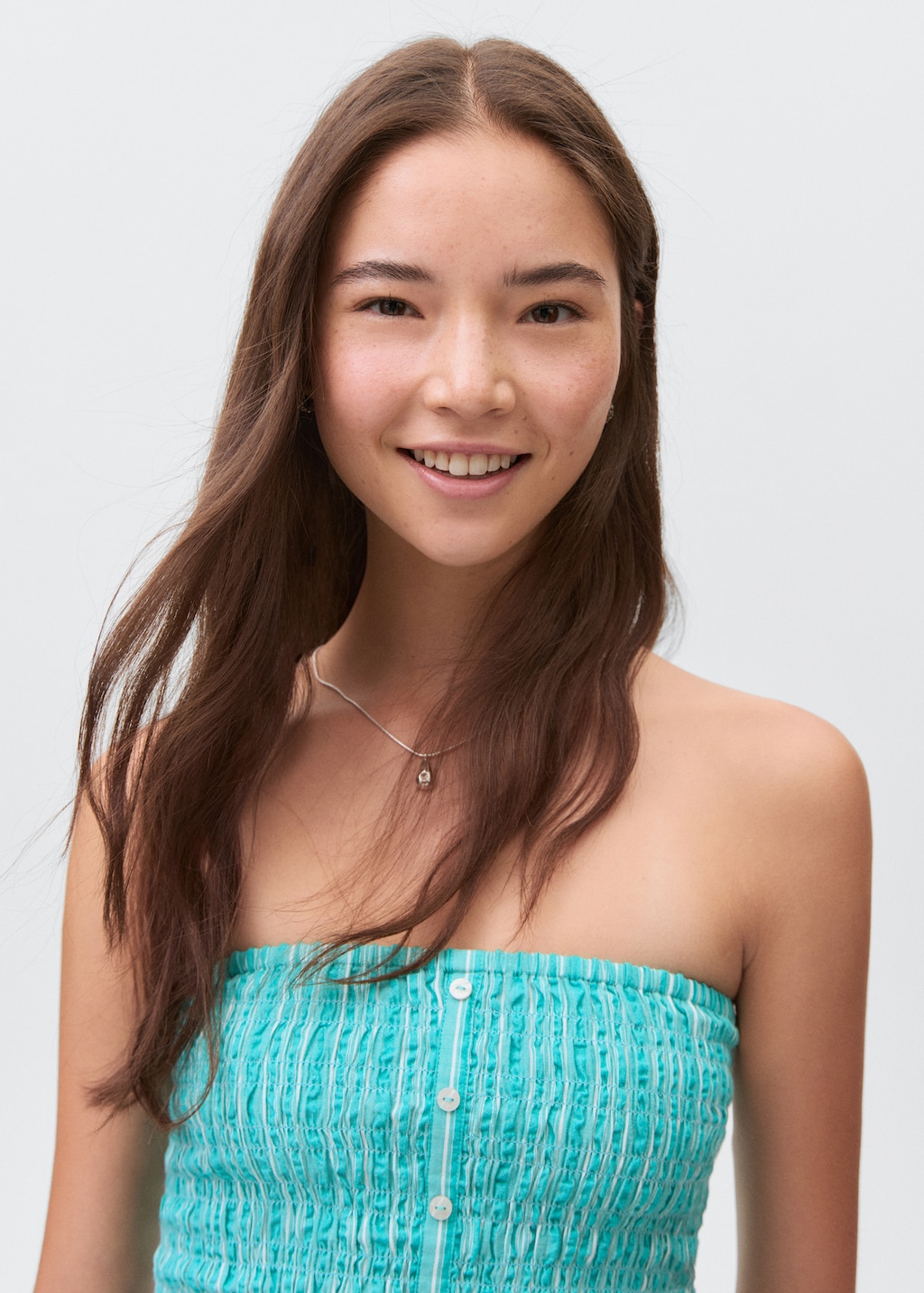 Ruched strapless top