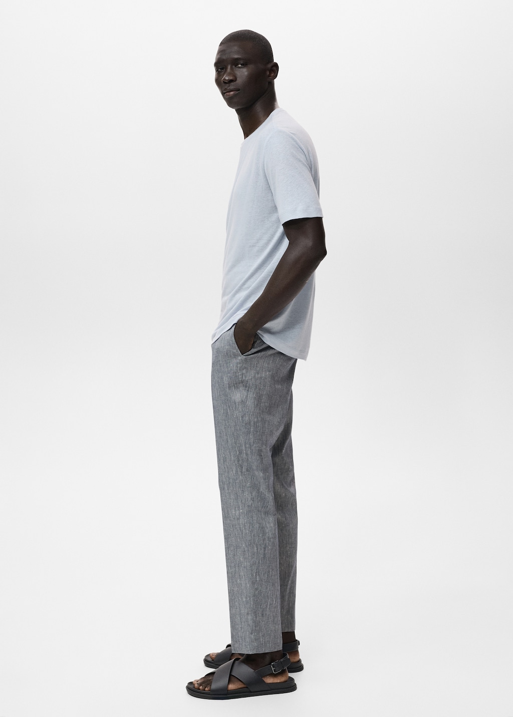 Slim fit linen pants