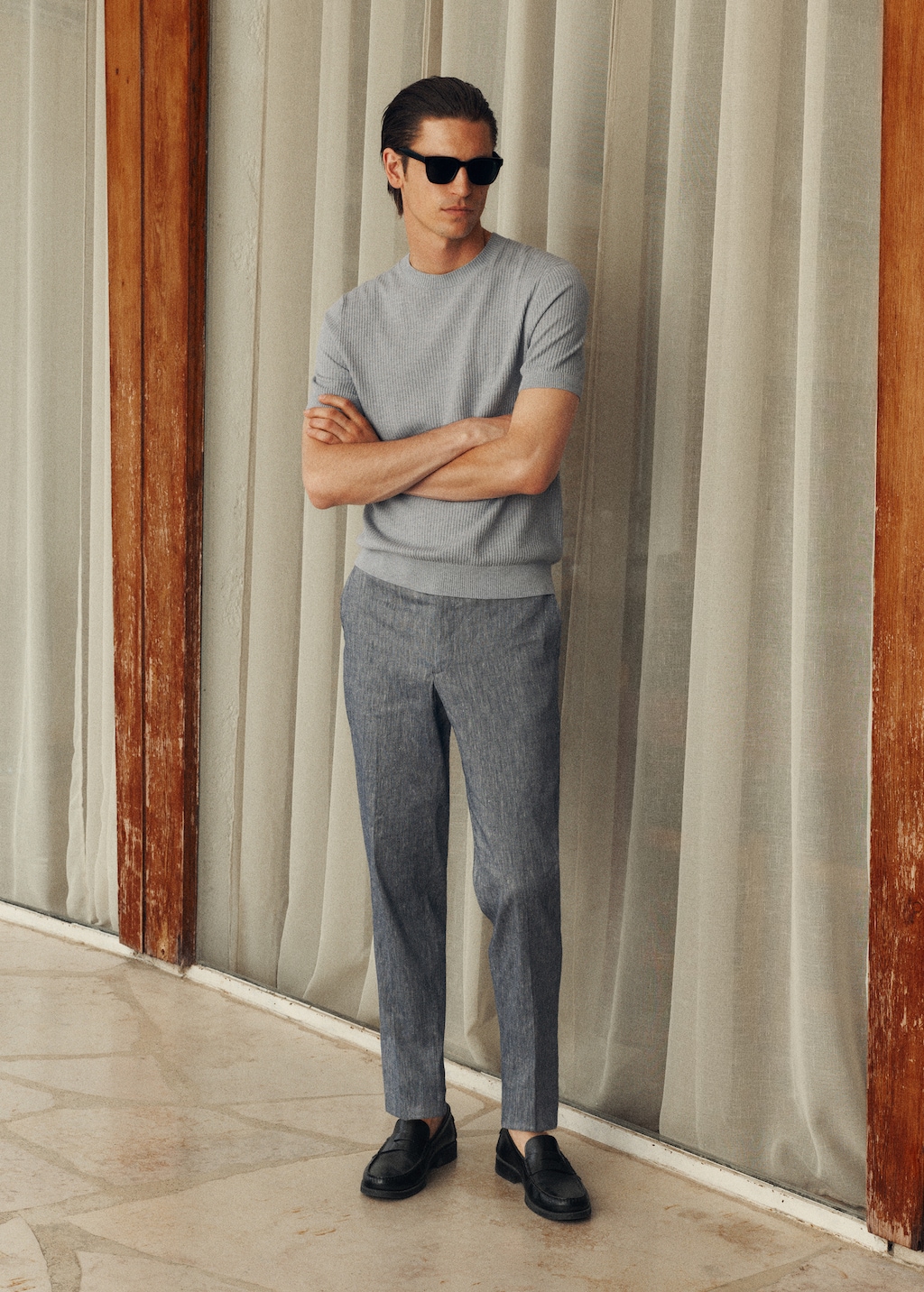Slim fit linen pants